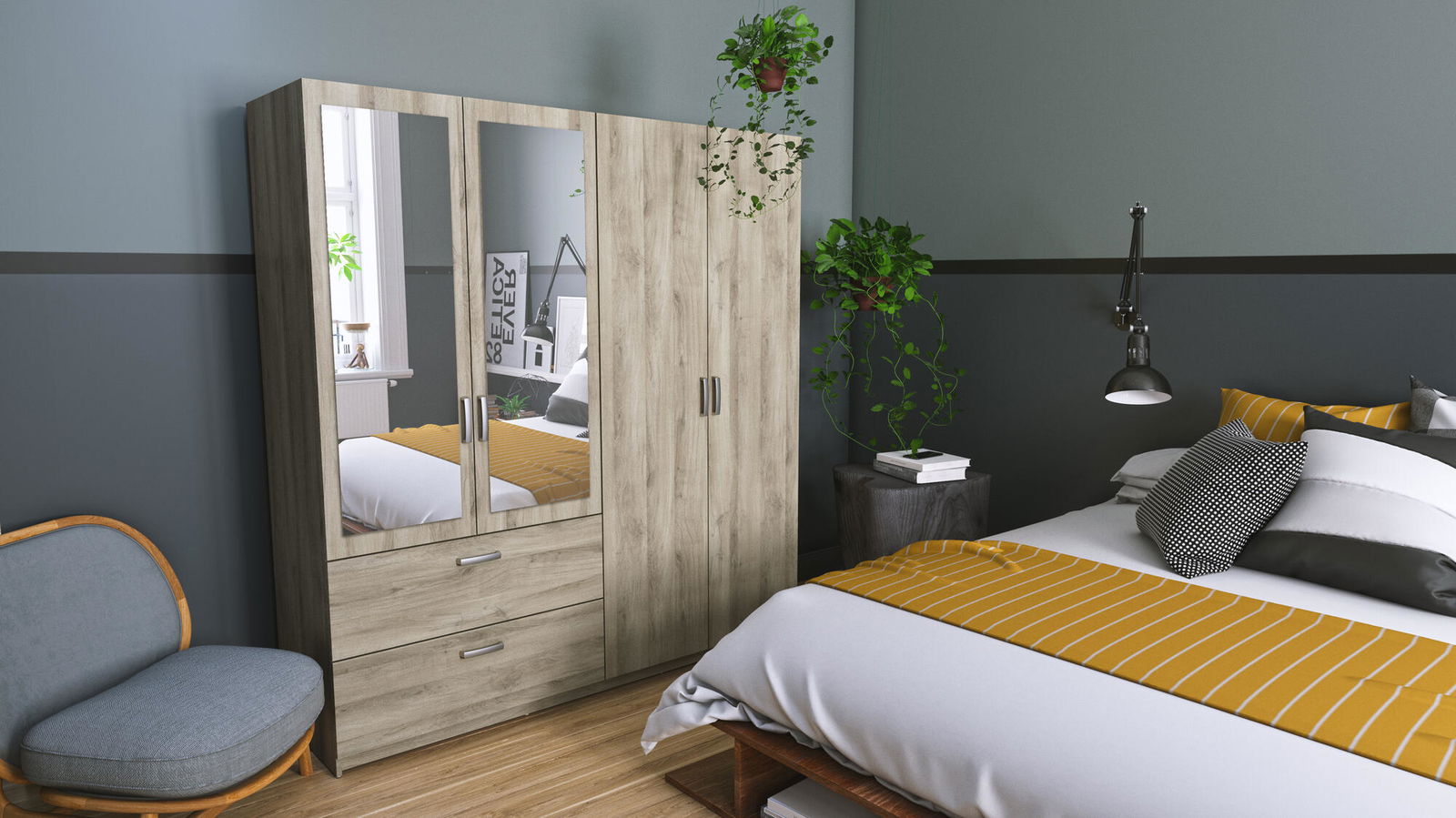 Ντουλάπα Coben τετράφυλλη 3