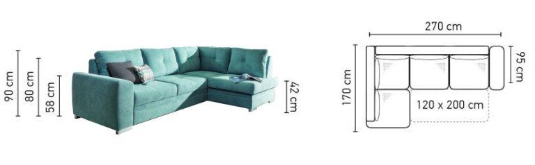 Γωνιακός καναπές Parma mini 4