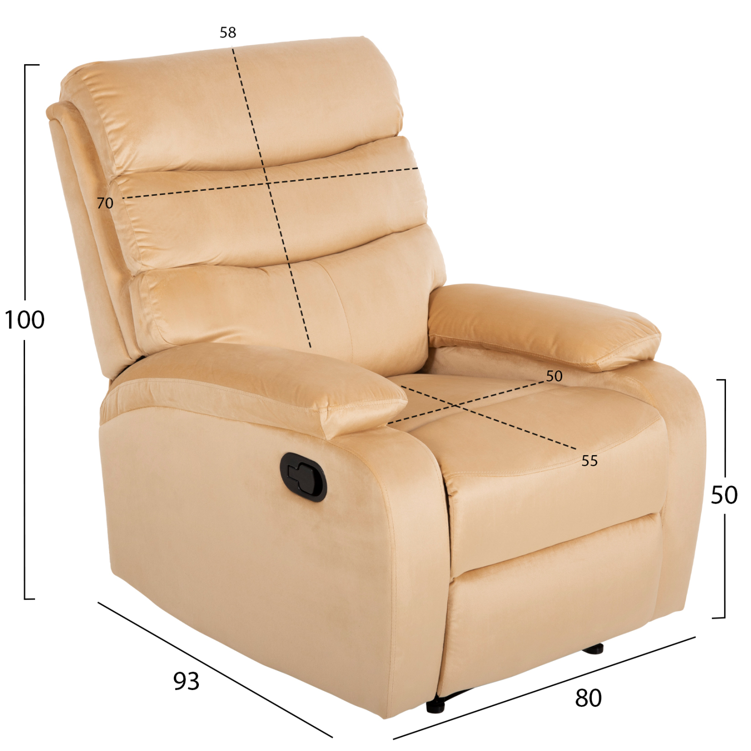 ΠΟΛΥΘΡΟΝΑ RELAX YASUMU ΕΚΡΟΥ ΒΕΛΟΥΔΟ 80x93x100Υεκ. 2
