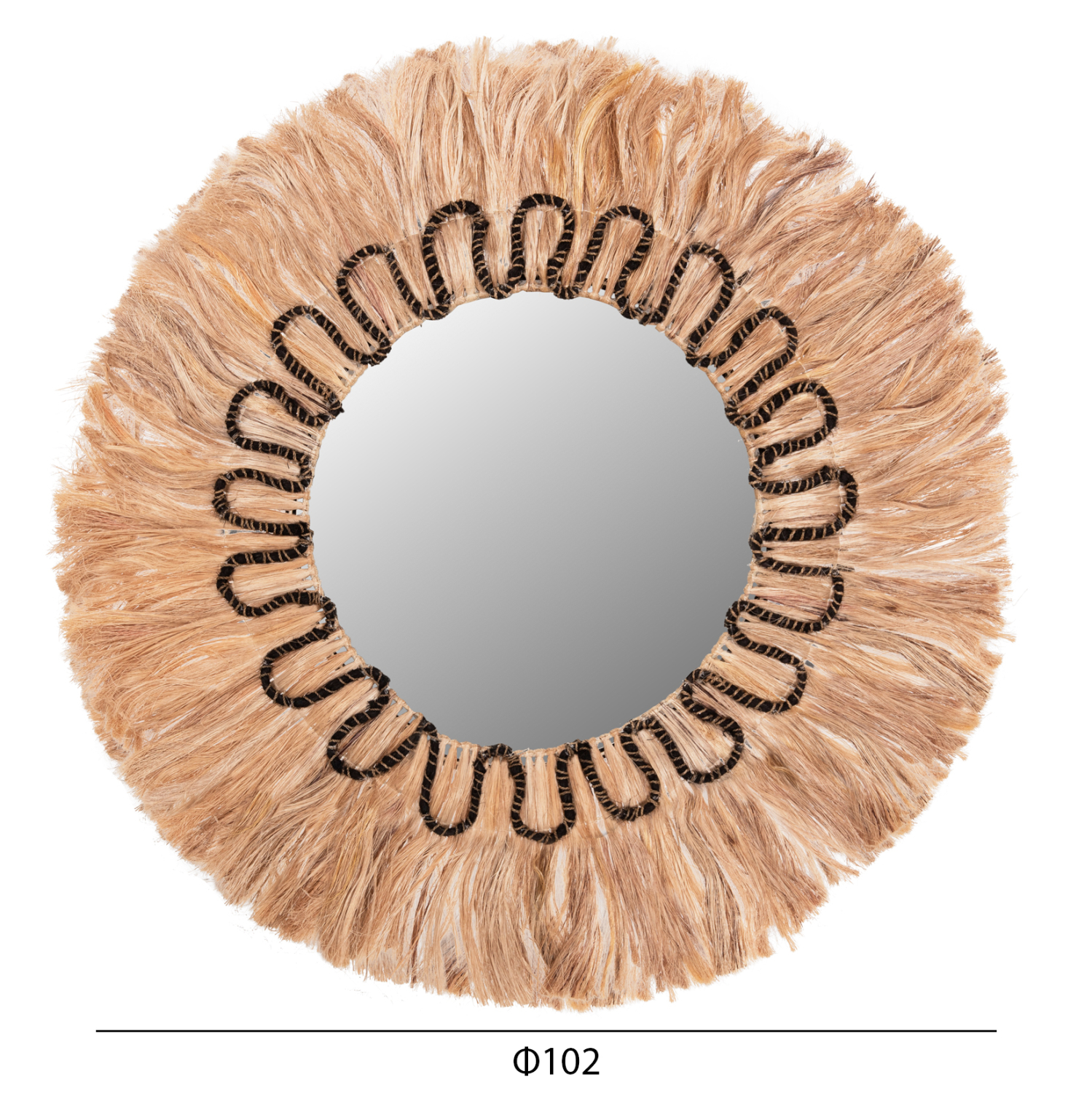ΚΑΘΡΕΠΤΗΣ ΣΤΡΟΓΓΥΛΟΣ ΜΕ ΠΛΑΙΣΙΟ ΙΝΕΣ ΑΜΠΑΚΑ ΧΡΩΜΑ ΦΥΣΙΚΟ ΜΑΥΡΟ Φ100εκ. 2