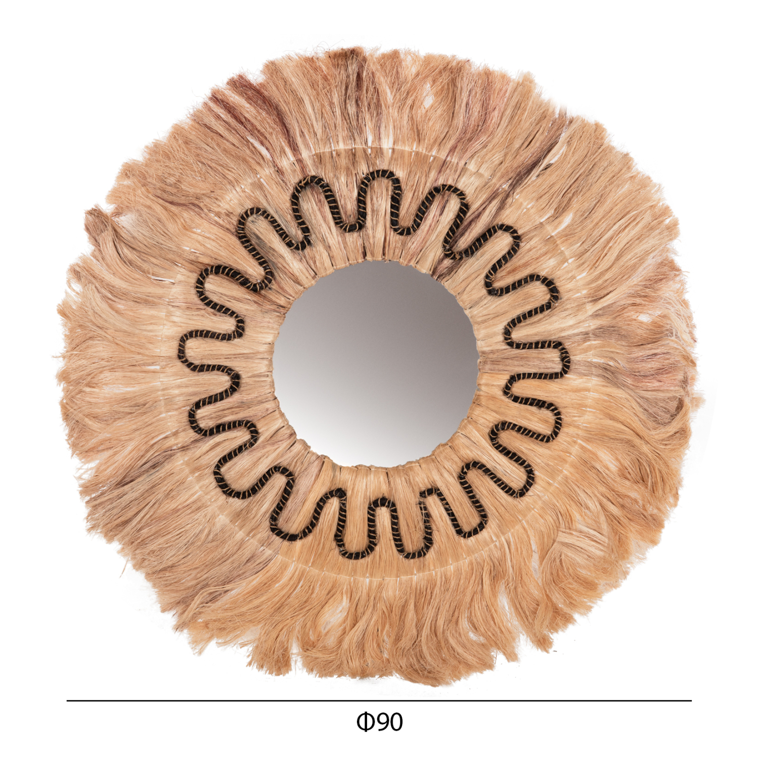 ΚΑΘΡΕΠΤΗΣ ΤΟΙΧΟΥ ΣΤΡΟΓΓΥΛΟΣ ΑΠΟ ΙΝΕΣ ΑΜΠΑΚΑ ΣΕ ΧΡΩΜΑ ΦΥΣΙΚΟ ΜΑΥΡΟ 90x4x90Yεκ. 2