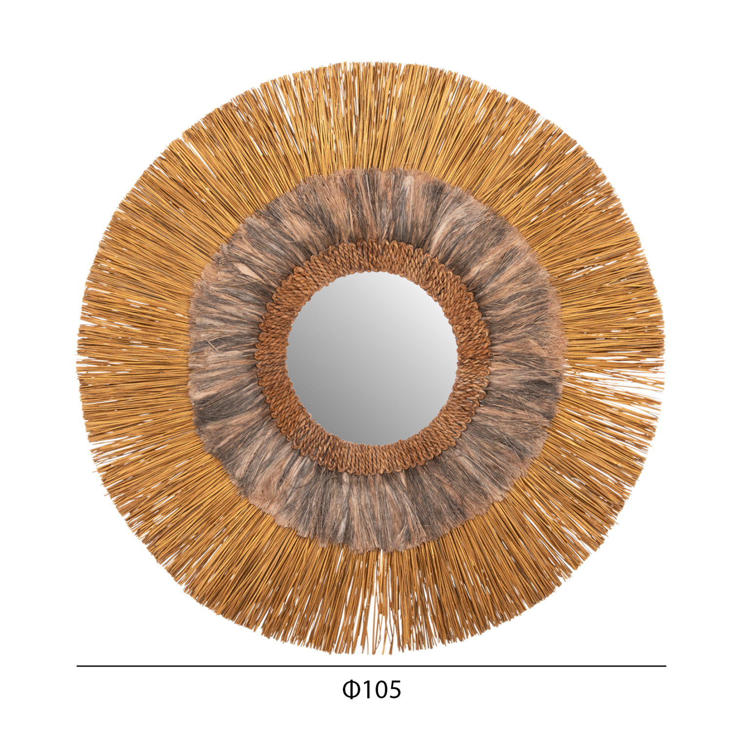 ΚΑΘΡΕΠΤΗΣ ΤΟΙΧΟΥ ΣΤΡΟΓΓΥΛΟΣ MENDONG ΚΑΙ ΑΜΠΑΚΑ ΣΕ ΧΡΥΣΟ BLACK WASH Φ105εκ. 2