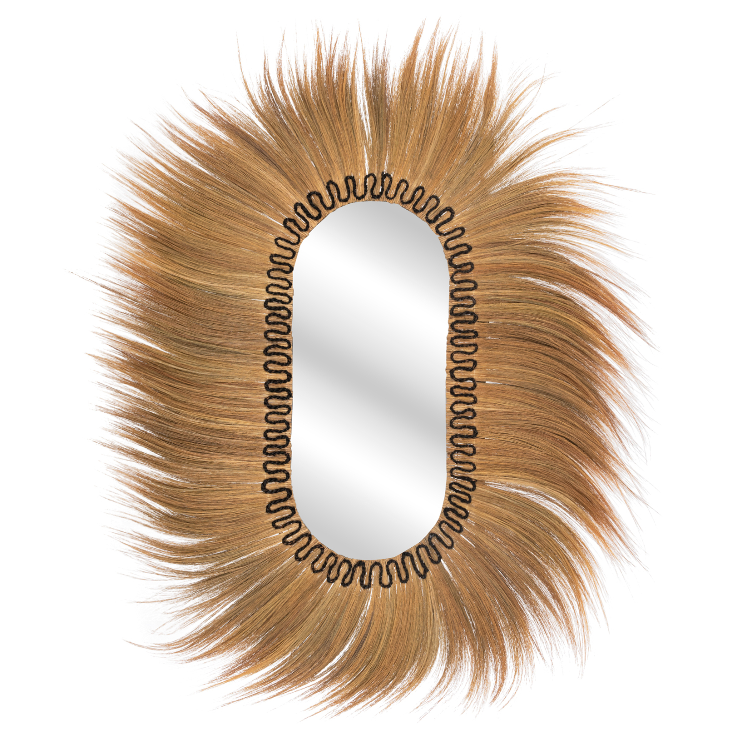 ΚΑΘΡΕΠΤΗΣ ΤΟΙΧΟΥ ΟΒΑΛ ΙΝΕΣ RAYUNG GRASS ΣΕ ΧΡΩΜΑ ΦΥΣΙΚΟ ΜΑΥΡΟ 110x5x160Yεκ. 1