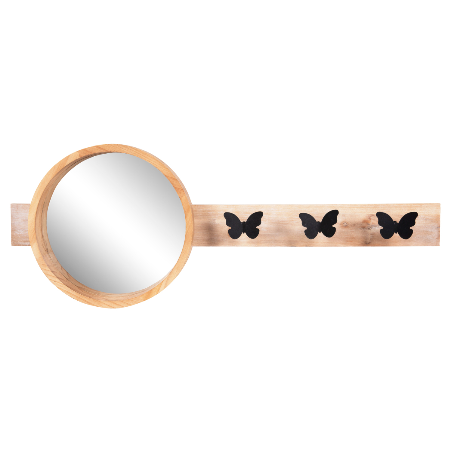 ΚΑΘΡΕΠΤΗΣ ΤΟΙΧΟΥ ΣΤΡΟΓΓΥΛΟΣ SCUTTLE FIR WOOD&MDF-BLACK METAL 80x6,5x30,5Υεκ. 3