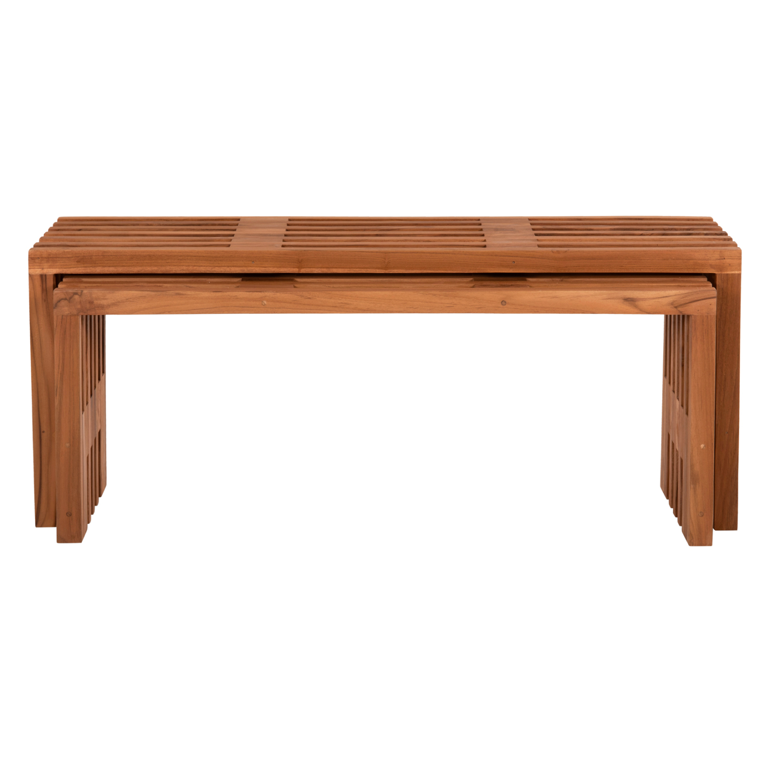 ΤΡΑΠΕΖΙΑ ΣΑΛΟΝΙΟΥ ΣΕΤ 2ΤΜΧ NYA ΜΑΣΙΦ ΞΥΛΟ TEAK ΣΕ ΦΥΣΙΚΟ 110x30x46Υεκ. 3