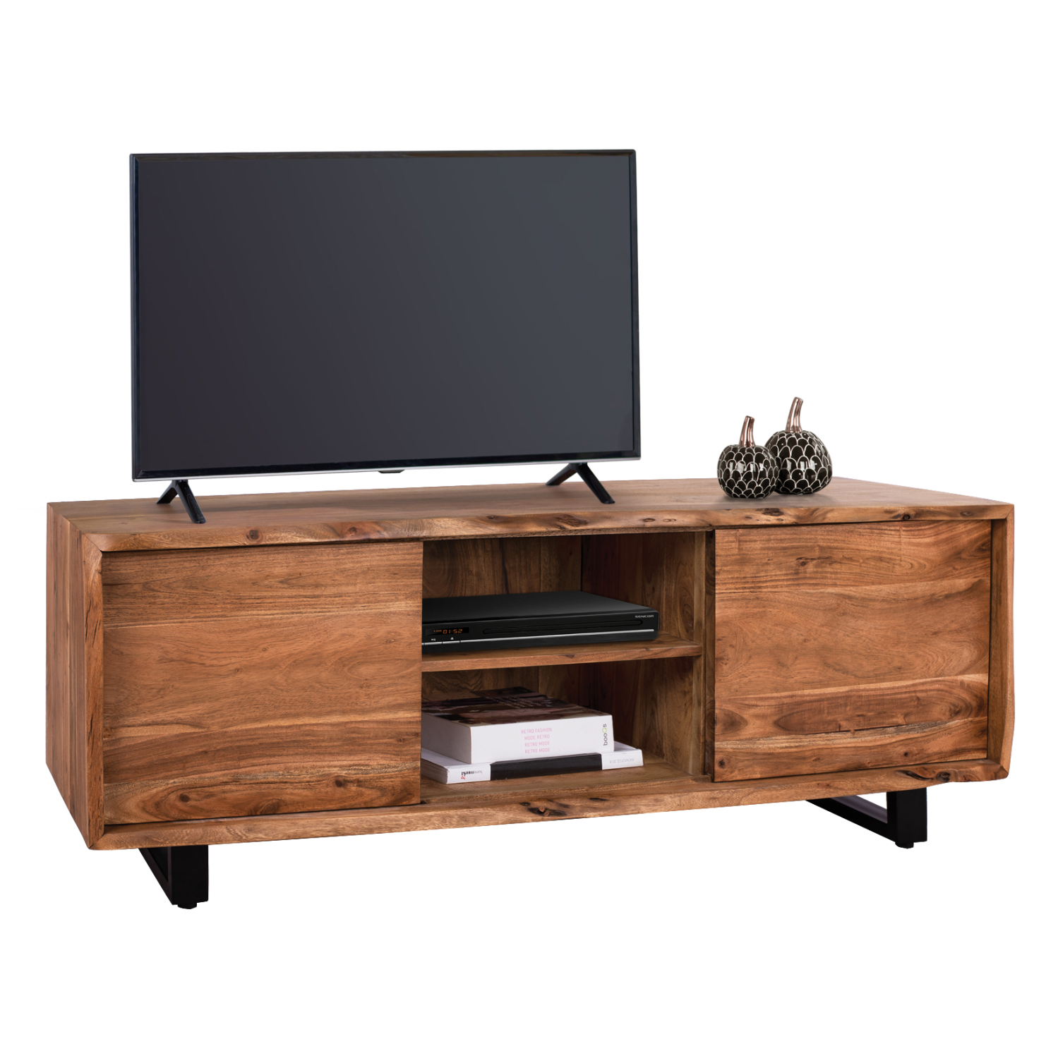 ΕΠΙΠΛΟ TV NICOLE ΑΠΟ ΜΑΣΙΦ ΞΥΛΟ ΑΚΑΚΙΑΣ ΦΥΣΙΚΟ 160x45x57Υεκ. 1