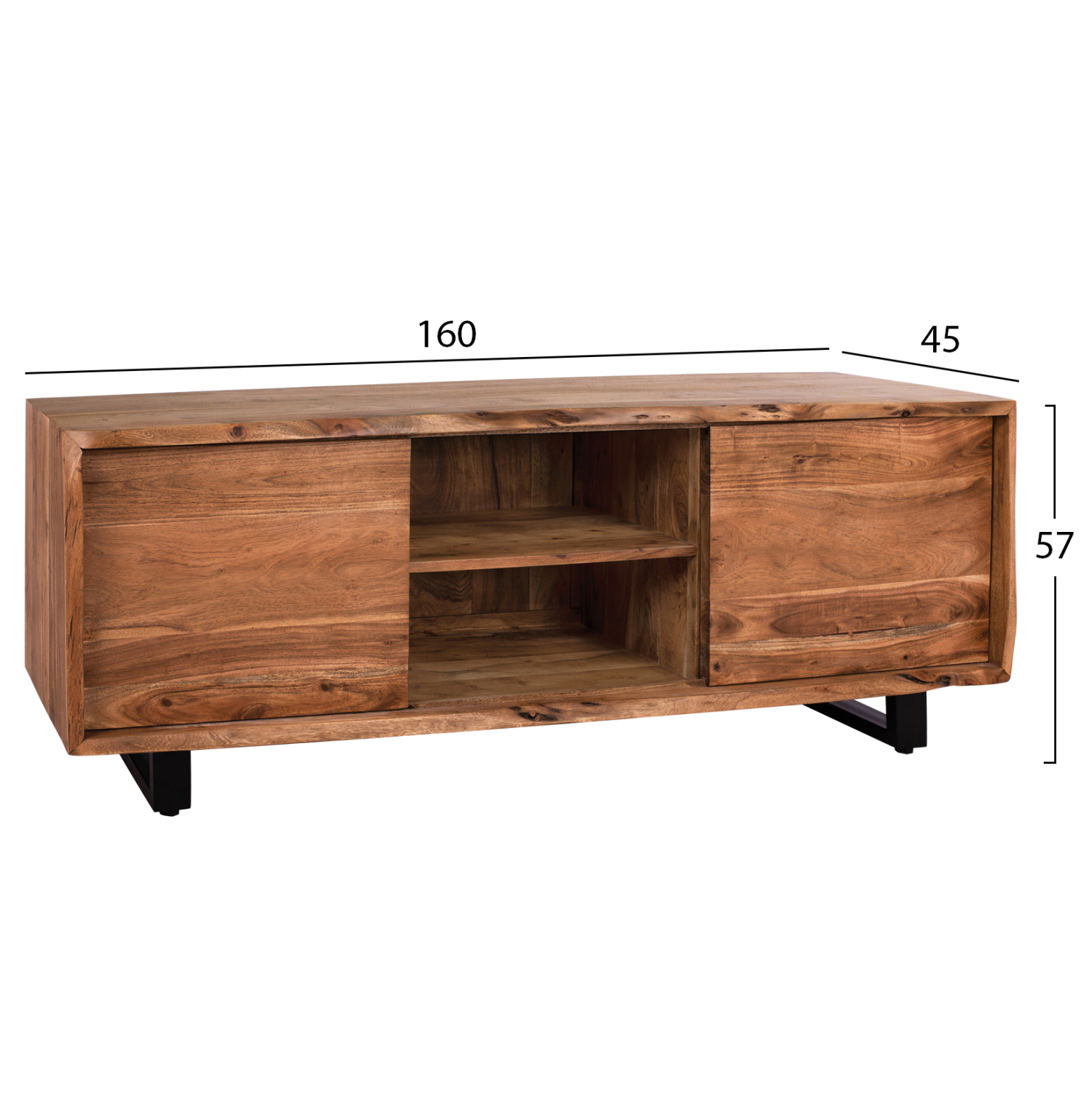 ΕΠΙΠΛΟ TV NICOLE ΑΠΟ ΜΑΣΙΦ ΞΥΛΟ ΑΚΑΚΙΑΣ ΦΥΣΙΚΟ 160x45x57Υεκ. 2
