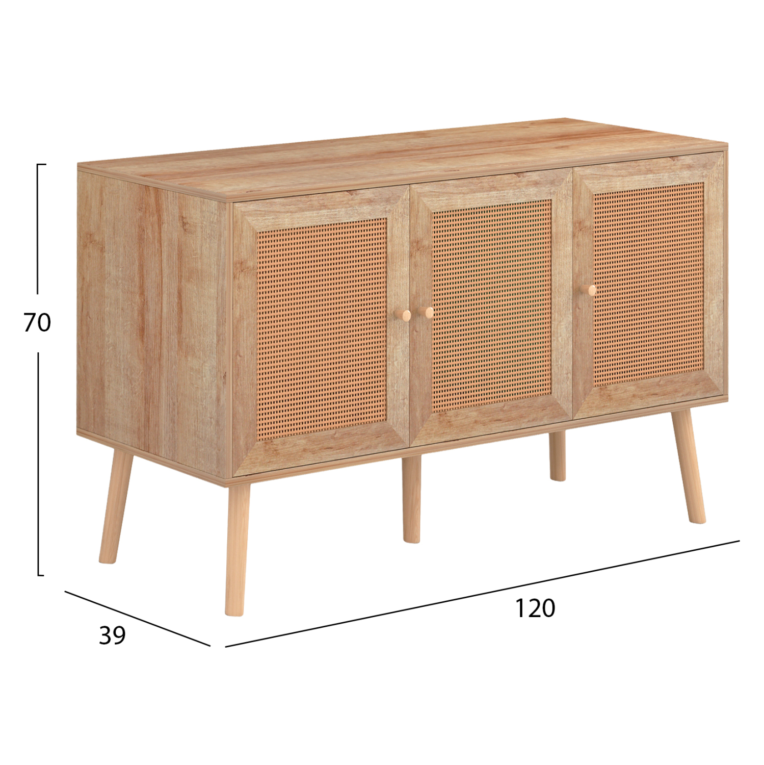 ΜΠΟΥΦΕΣ ΜΕΛΑΜΙΝΗΣ COLM- ΣΥΝΘ. RATTAN ΣΤΙΣ ΠΟΡΤΕΣ 120Χ39Χ70Υεκ. 2