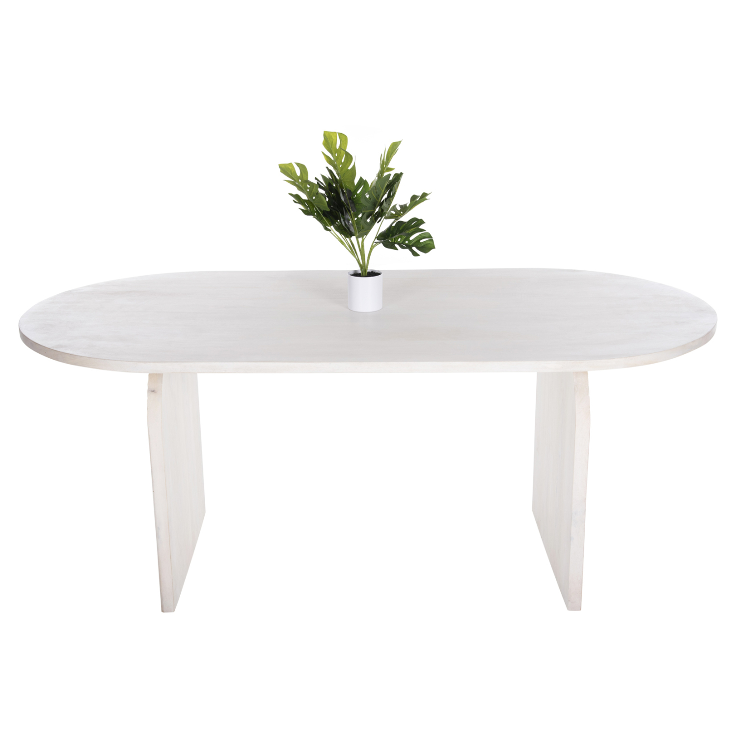 ΤΡΑΠΕΖΙ ΤΡΑΠΕΖΑΡΙΑΣ ΟΒΑΛ ΗΟΝΚΥ ΜΑΣΙΦ ΞΥΛΟ MANGO ΣΕ ΛΕΥΚΟ 180,5x90,5x76Υεκ. 3