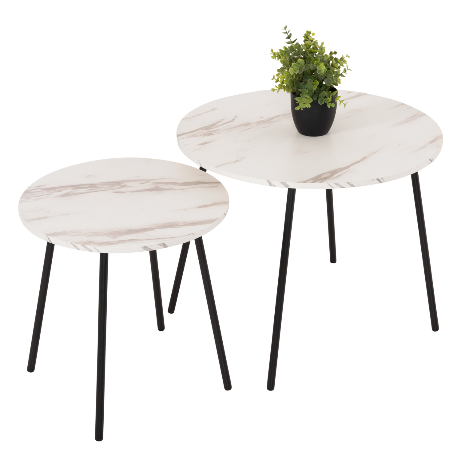 ΤΡΑΠΕΖΙΑ ΣΑΛΟΝΙΟΥ 2ΤΜΧ CUPPER ΜΕΛΑΜΙΝΗ ΛΕΥΚΟ ΜΑΡΜΑΡΟ-ΜΑΥΡΟ ΜΕΤΑΛΛΟ 1