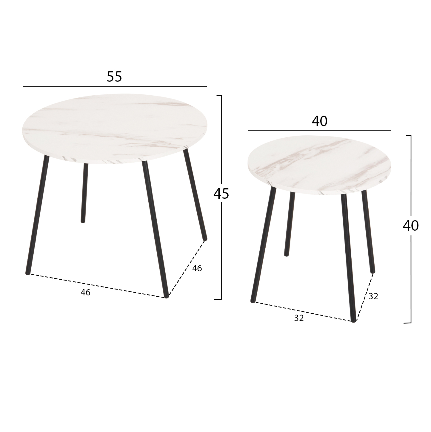 ΤΡΑΠΕΖΙΑ ΣΑΛΟΝΙΟΥ 2ΤΜΧ CUPPER ΜΕΛΑΜΙΝΗ ΛΕΥΚΟ ΜΑΡΜΑΡΟ-ΜΑΥΡΟ ΜΕΤΑΛΛΟ 2