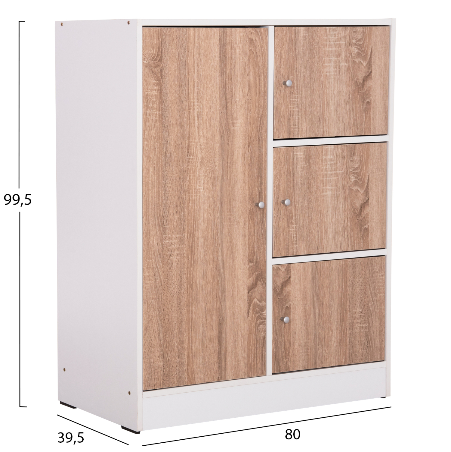 ΝΤΟΥΛΑΠΙ ΜΕ 4 ΑΠΟΘ.ΧΩΡΟΥΣ MATIN SONAMA OAK-ΛΕΥΚΗ ΜΕΛΑΜΙΝΗ 80x39,5x99,5Υεκ 2