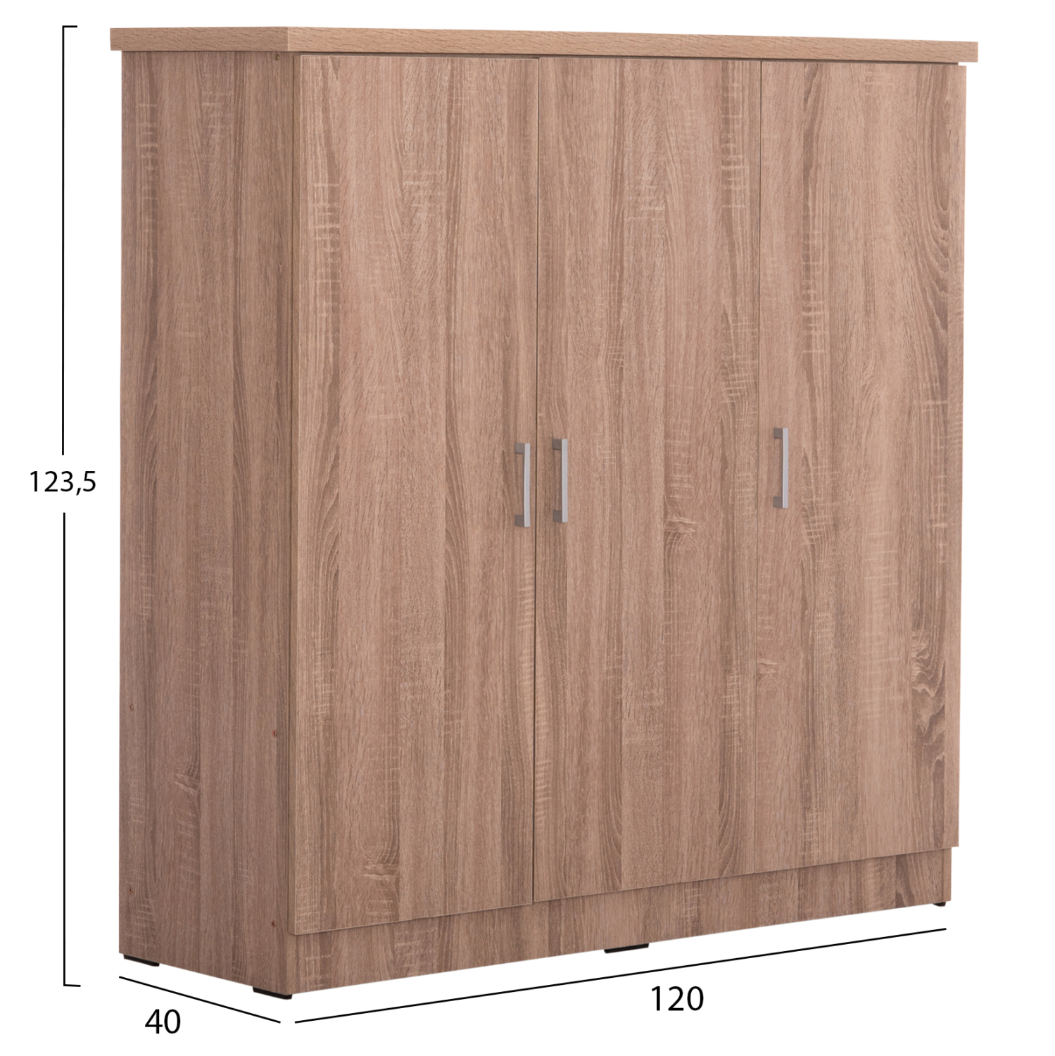 ΝΤΟΥΛΑΠΑ 3ΦΥΛΛΗ ΜΕ ΡΑΦΙΑ FUENTO SONAMA OAK ΜΕΛΑΜΙΝΗ 120-116x40x123,5Υεκ. 2