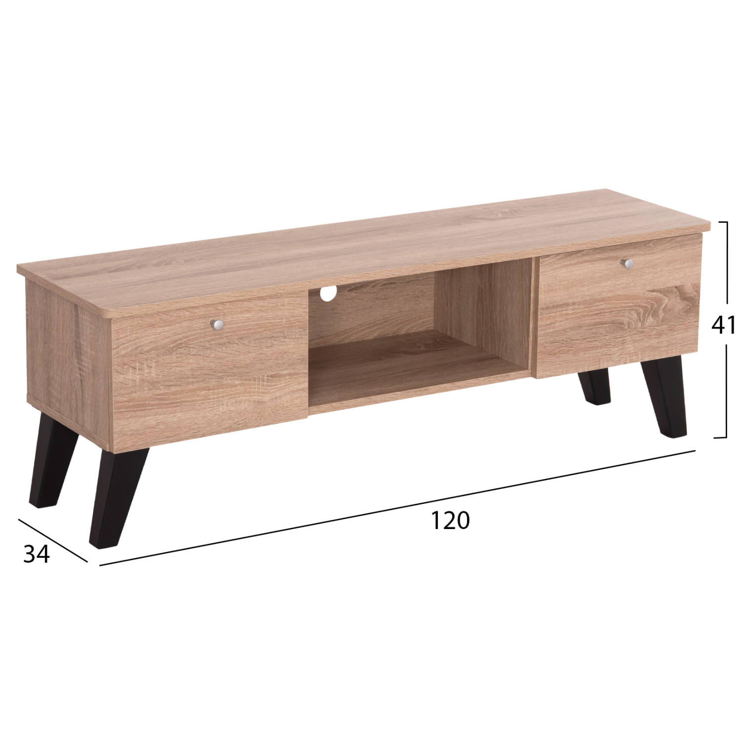 ΕΠΙΠΛΟ ΤΗΛΕΟΡΑΣΗΣ IREN ΜΕΛΑΜΙΝΗ ΣΕ SONAMA OAK-ΜΑΥΡΟ 120x32,5-34x41Yεκ. 2