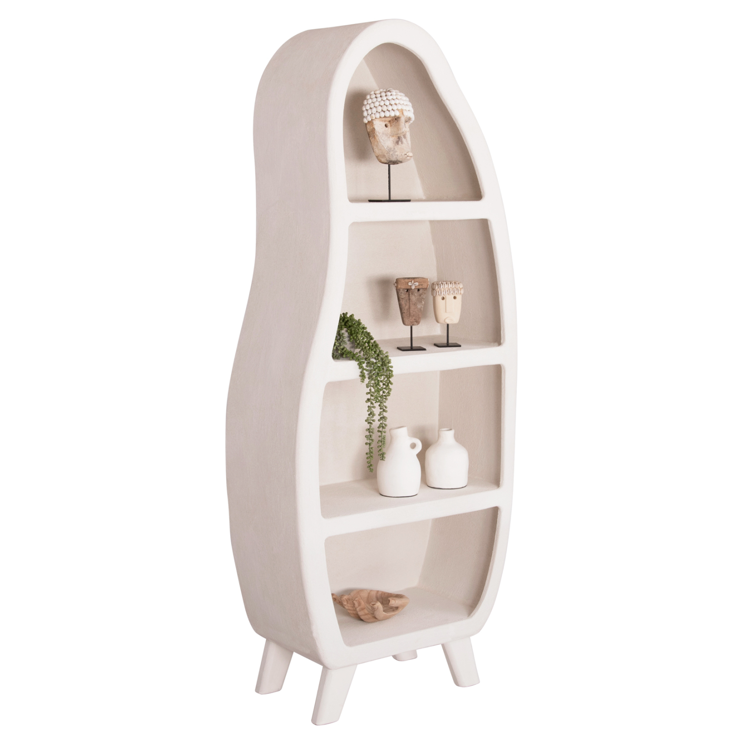 ΡΑΦΙΕΡΑ ΣΕΙΡΑ SANTORINI MDF ΣΕ ΥΠΟΛΕΥΚΟ ΧΡΩΜΑ 80x38x196Υεκ. 1