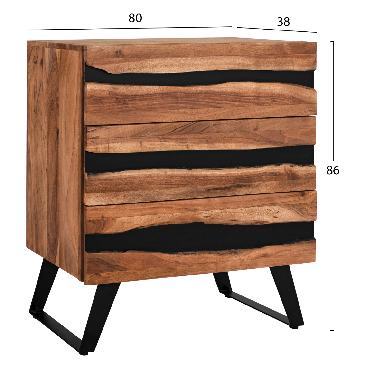 ΣΥΡΤΑΡΙΕΡΑ ALICIA ΑΠΟ ΜΑΣΙΦ ΞΥΛΟ ΑΚΑΚΙΑΣ 80x38x86Y εκ. 2