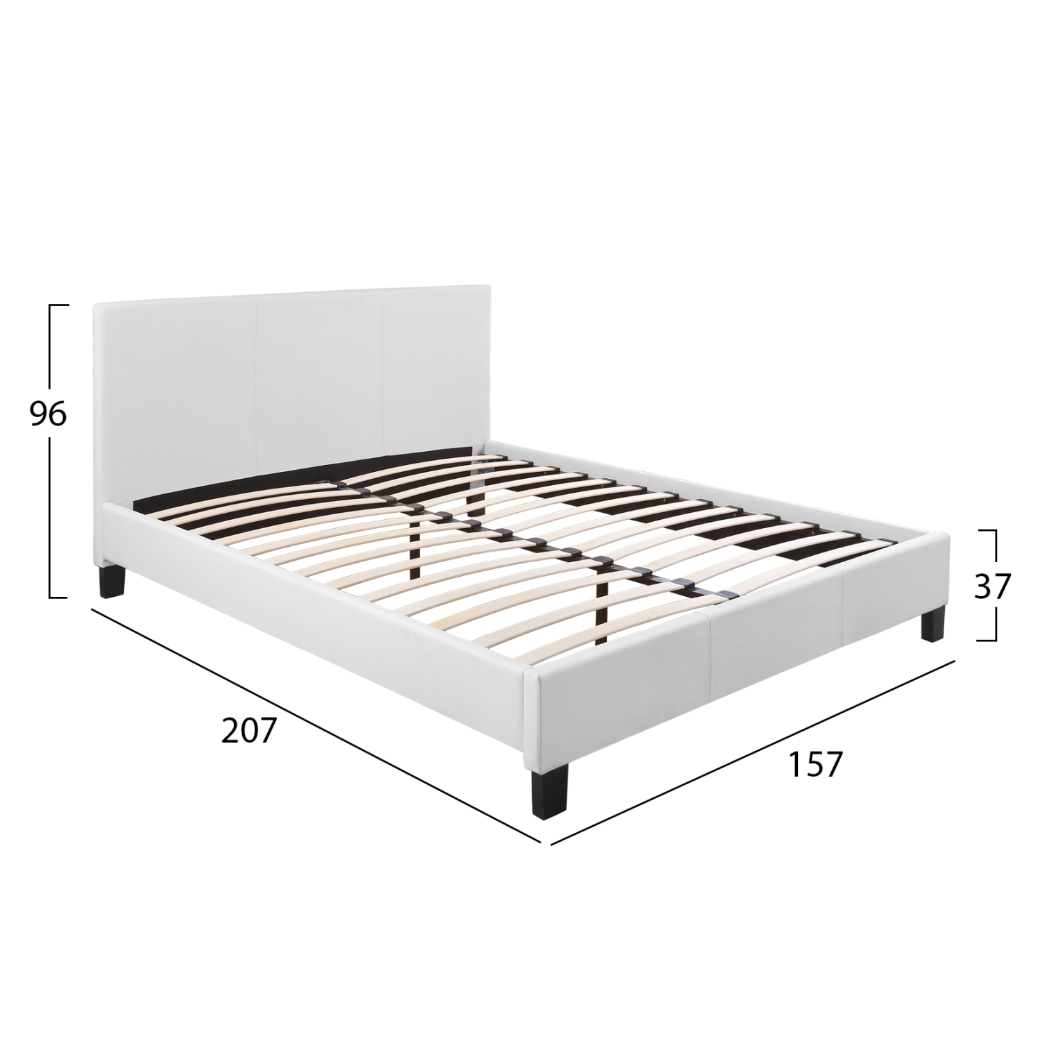 ΚΡΕΒΑΤΙ BECCA 150x200 εκ. ΜΕ PU ΛΕΥΚΟ 2
