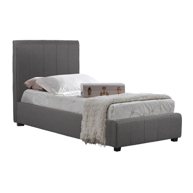 ΚΡΕΒΑΤΙ MONDY 90x200 εκ. ΜΕ ΥΦΑΣΜΑ DARK GREY 1