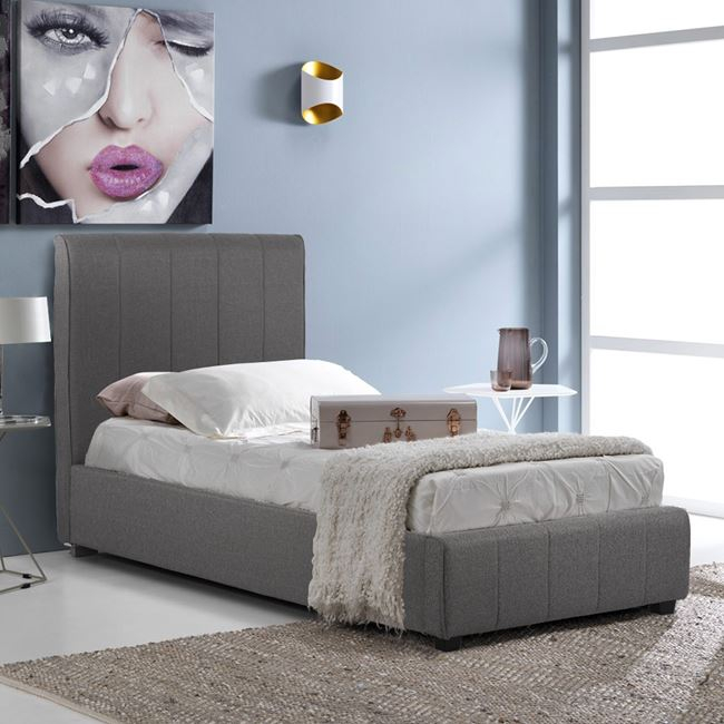 ΚΡΕΒΑΤΙ MONDY 90x200 εκ. ΜΕ ΥΦΑΣΜΑ DARK GREY 3