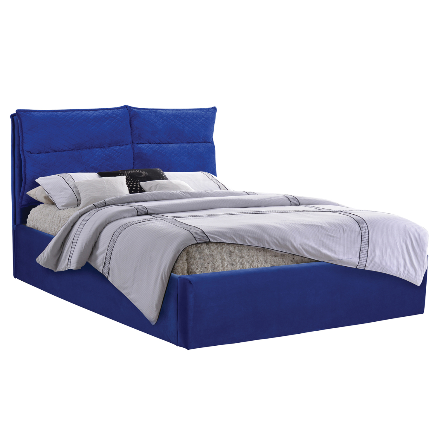 ΚΡΕΒΑΤΙ ROYALTY ΑΠΟ ΒΕΛΟΥΔΟ ΜΠΛΕ ΥΠΕΡΔΙΠΛΟ 160x200 εκ. 1