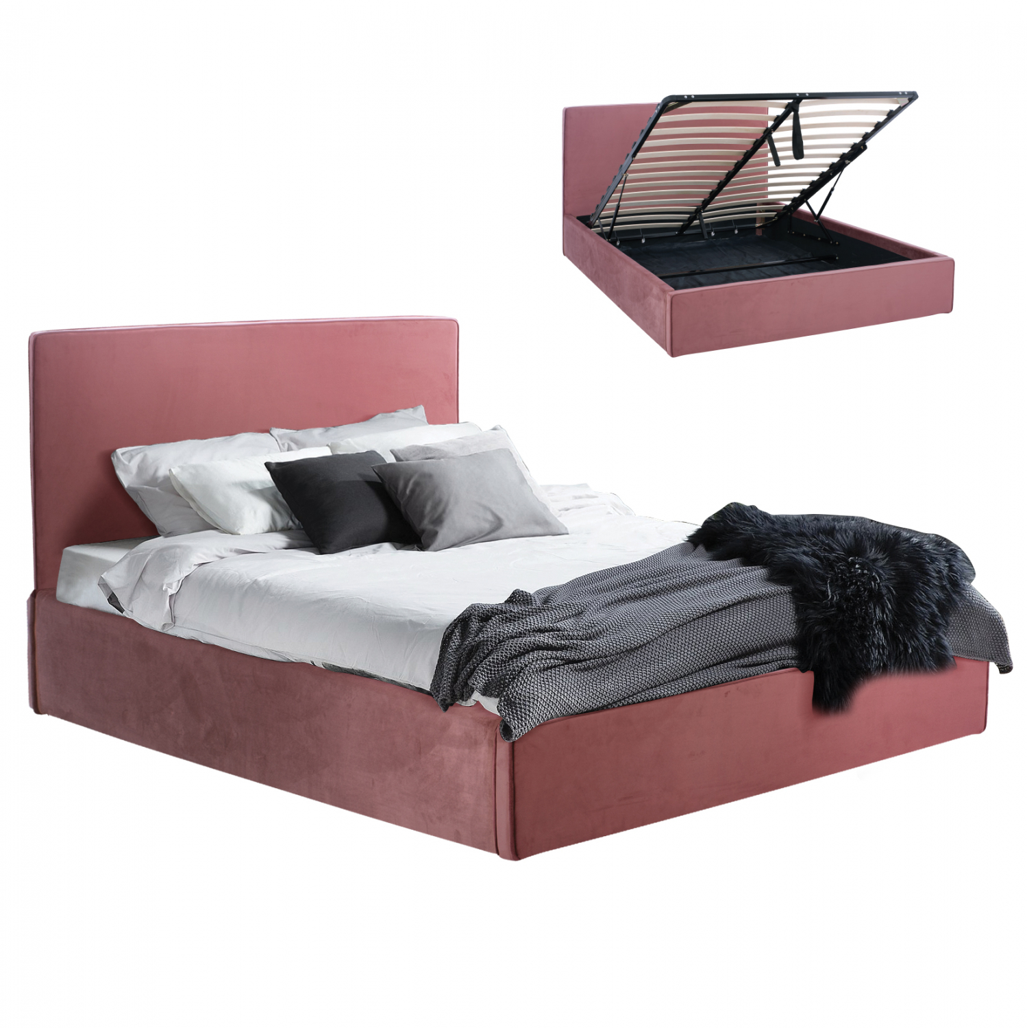 ΚΡΕΒΑΤΙ ALLIE 160Χ200 ΜΕ ΑΠΟΘΗΚΕΥΤΙΚΟ ΧΩΡΟ ΣΑΠΙΟ ΜΗΛΟ 1