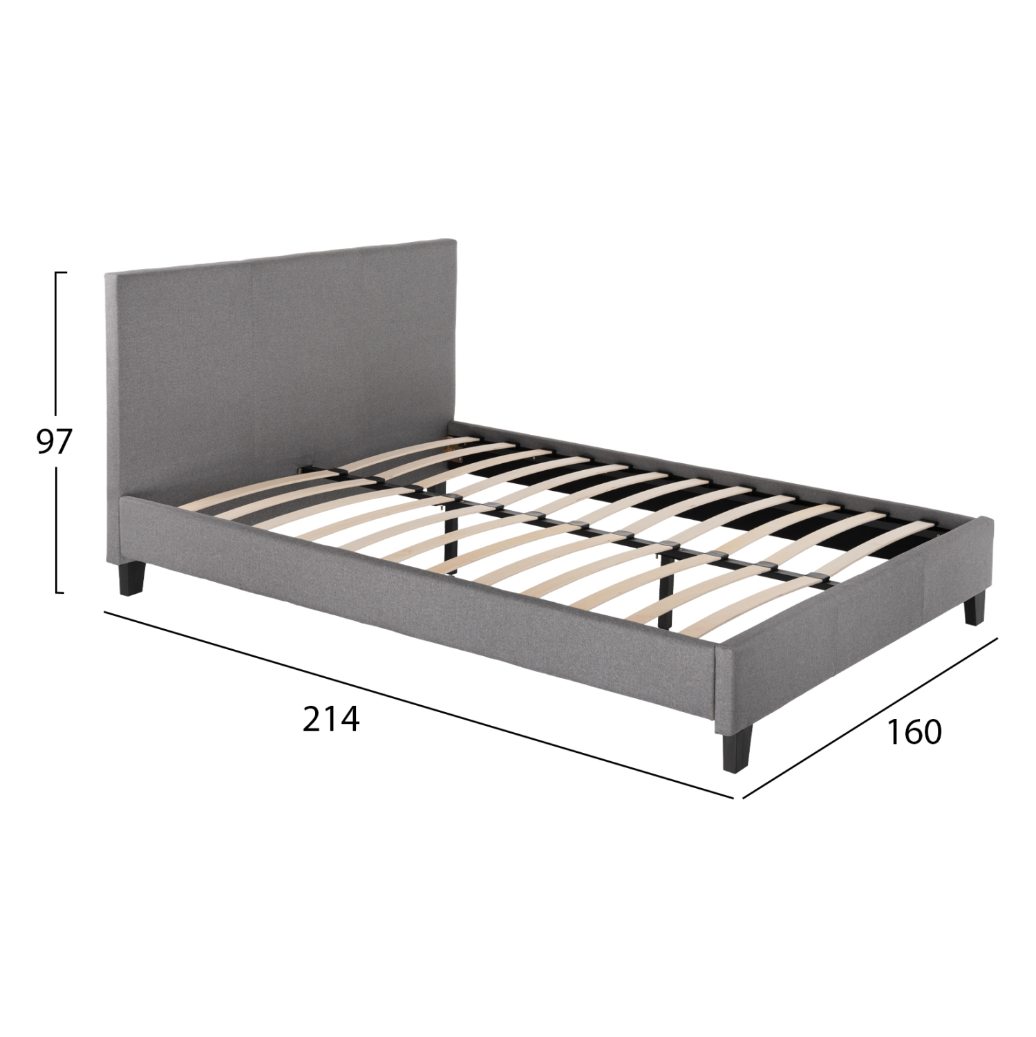 ΚΡΕΒΑΤΙ BECCA ΑΠΟ ΥΦΑΣΜΑ ΓΚΡΙ ΓΙΑ ΣΤΡΩΜΑ 150x200 EK. 3