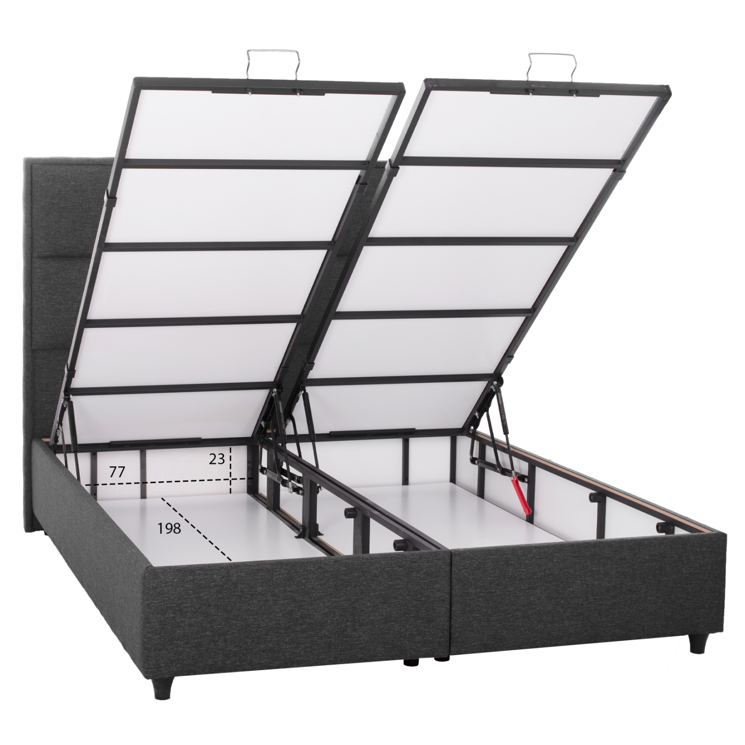 ΚΡΕΒΑΤΙ ALBA ΜΕ ΑΠΟΘΗΚΕΥΤΙΚΟ ΑΠΟ ΓΚΡΙ ΥΦΑΣΜΑ ΓΙΑ ΣΤΡΩΜΑ 160x200 εκ. 4