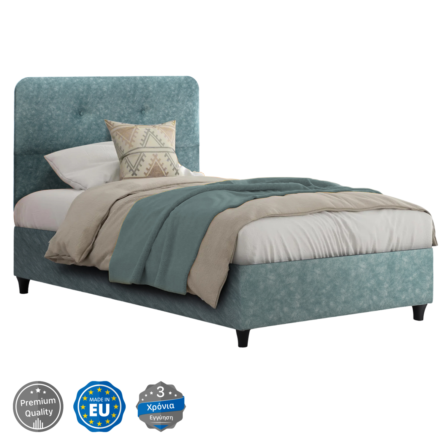 ΚΡΕΒΑΤΙ DOLORES LIGHT GREEN ΓΙΑ ΣΤΡΩΜΑ 120x200 εκ. 1