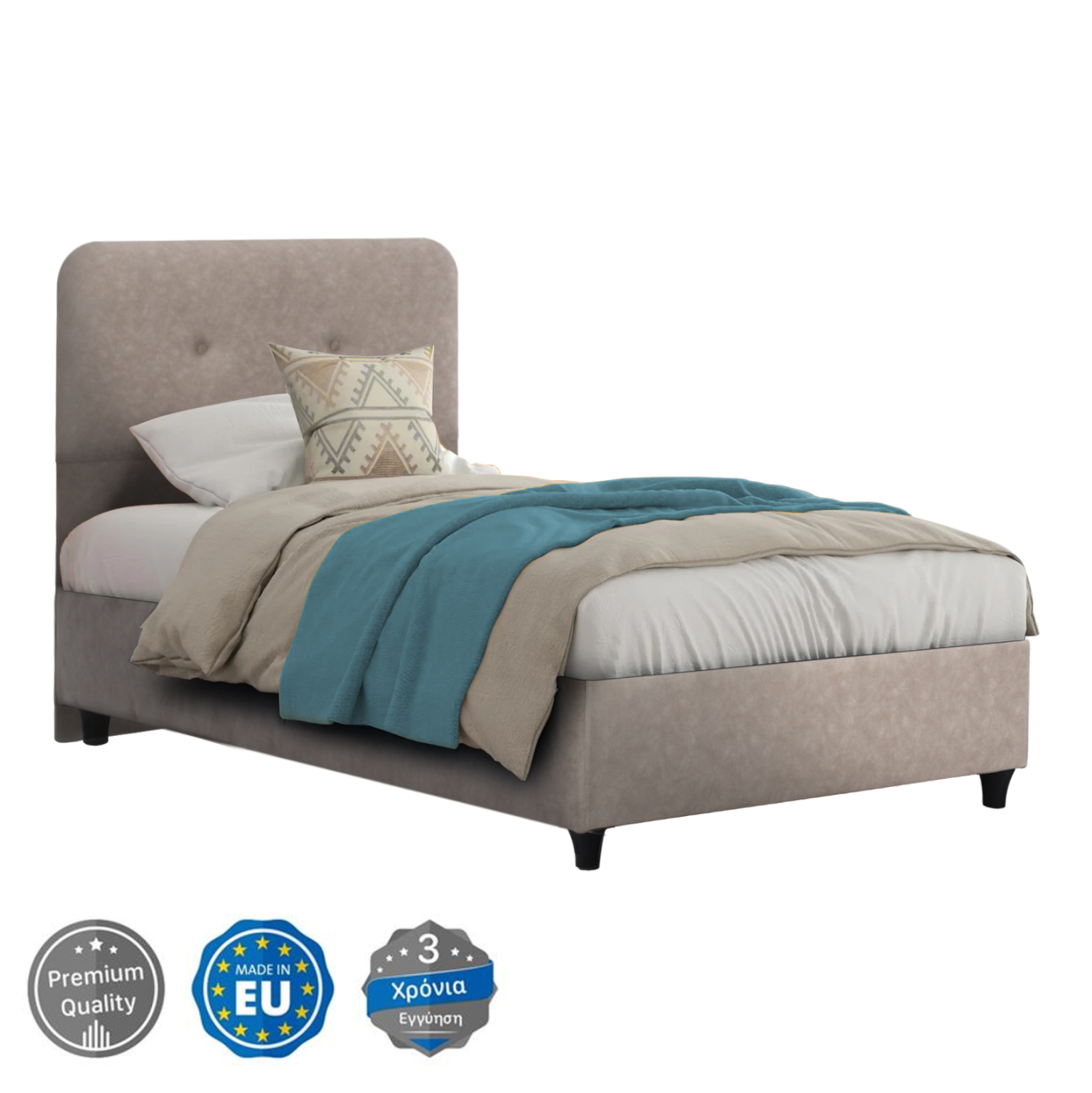 ΚΡΕΒΑΤΙ DOLORES ΜΠΕΖ ΥΦΑΣΜΑ ΓΙΑ ΣΤΡΩΜΑ 90x200 εκ. 1