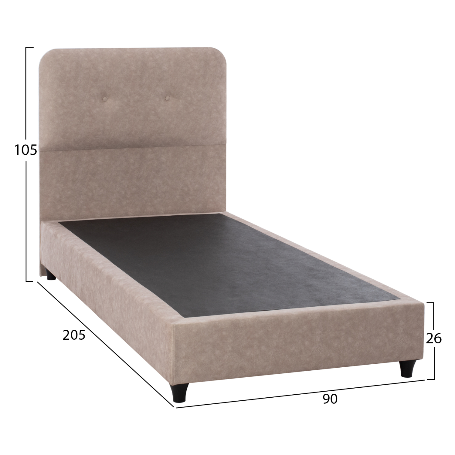 ΚΡΕΒΑΤΙ DOLORES ΜΠΕΖ ΥΦΑΣΜΑ ΓΙΑ ΣΤΡΩΜΑ 90x200 εκ. 3