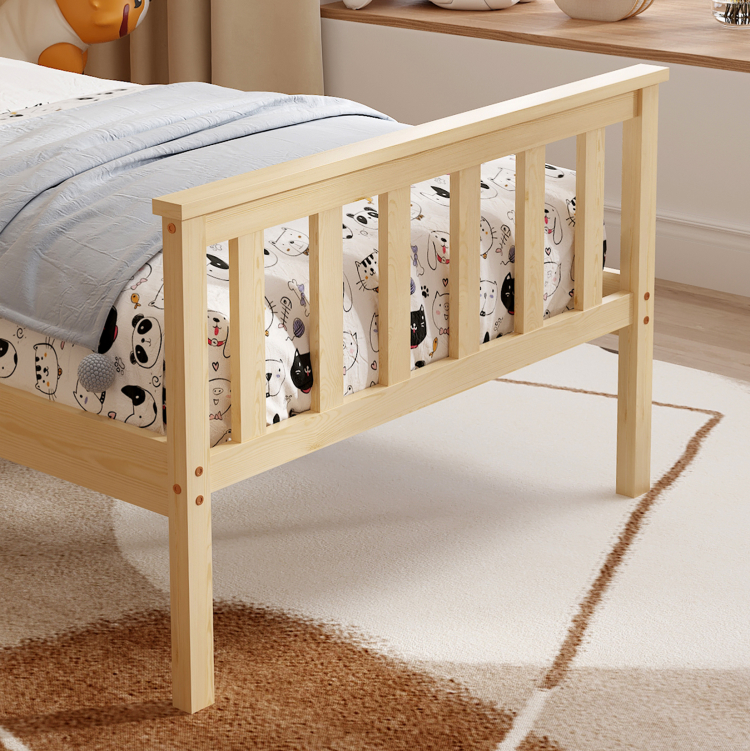 ΚΡΕΒΑΤΙ GIMLY ΜΑΣΙΦ ΞΥΛΟ ΠΕΥΚΟΥ ΣΕ ΦΥΣΙΚΟ ΓΙΑ ΣΤΡΩΜΑ 190x90εκ. 6