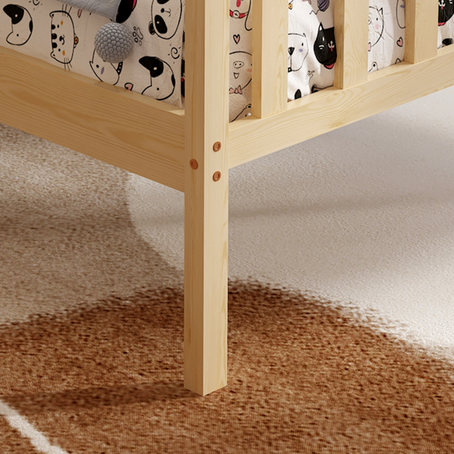 ΚΡΕΒΑΤΙ GIMLY ΜΑΣΙΦ ΞΥΛΟ ΠΕΥΚΟΥ ΣΕ ΦΥΣΙΚΟ ΓΙΑ ΣΤΡΩΜΑ 190x90εκ. 7