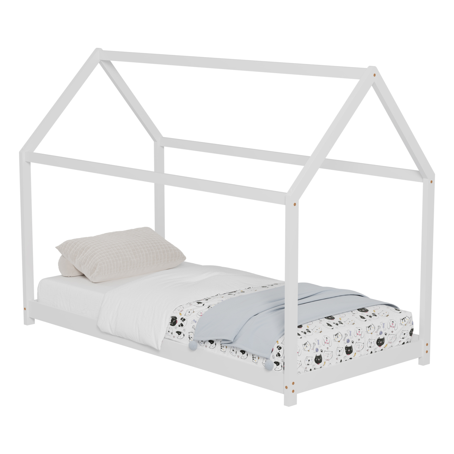 ΚΡΕΒΑΤΙ ΠΑΙΔΙΚΟ PEPE τ.MONTESSORI ΞΥΛΟ ΠΕΥΚΟ ΛΕΥΚΟ- 190x90εκ 1