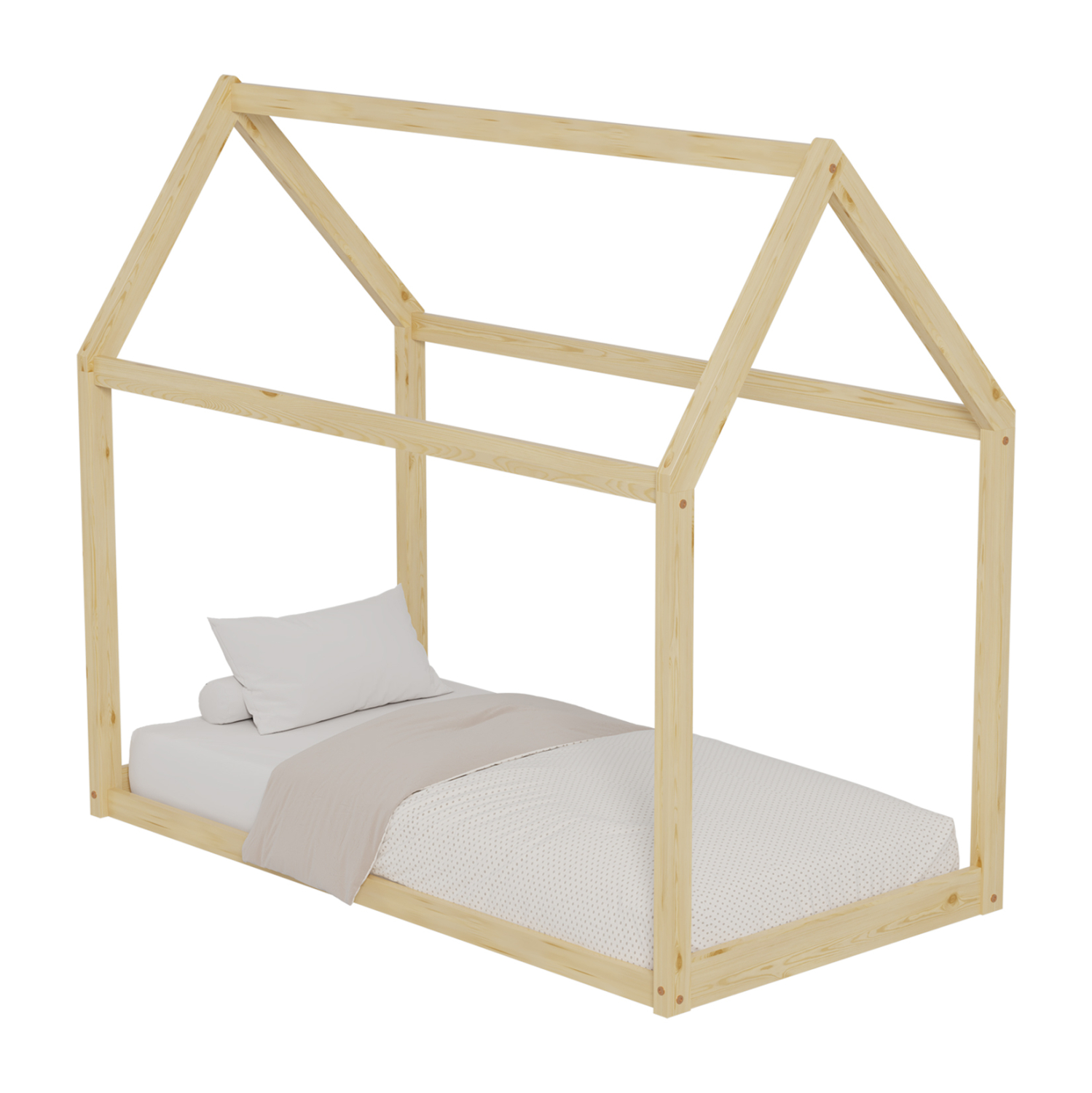 ΚΡΕΒΑΤΙ ΠΑΙΔΙΚΟ PEPE τ.MONTESSORI ΞΥΛΟ ΠΕΥΚΟ ΦΥΣΙΚΟ- 140x70εκ 1