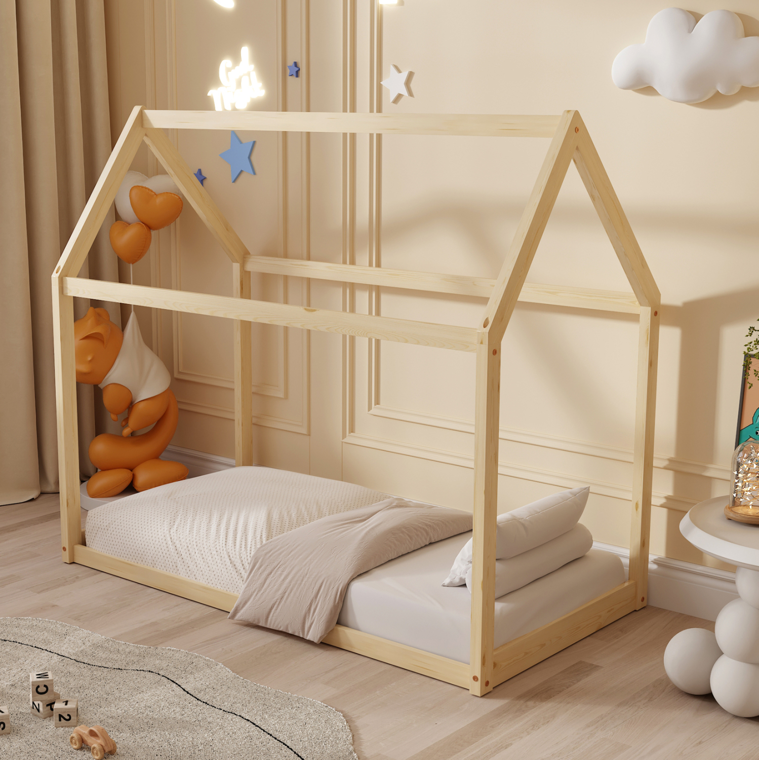 ΚΡΕΒΑΤΙ ΠΑΙΔΙΚΟ PEPE τ.MONTESSORI ΞΥΛΟ ΠΕΥΚΟ ΦΥΣΙΚΟ- 140x70εκ 2