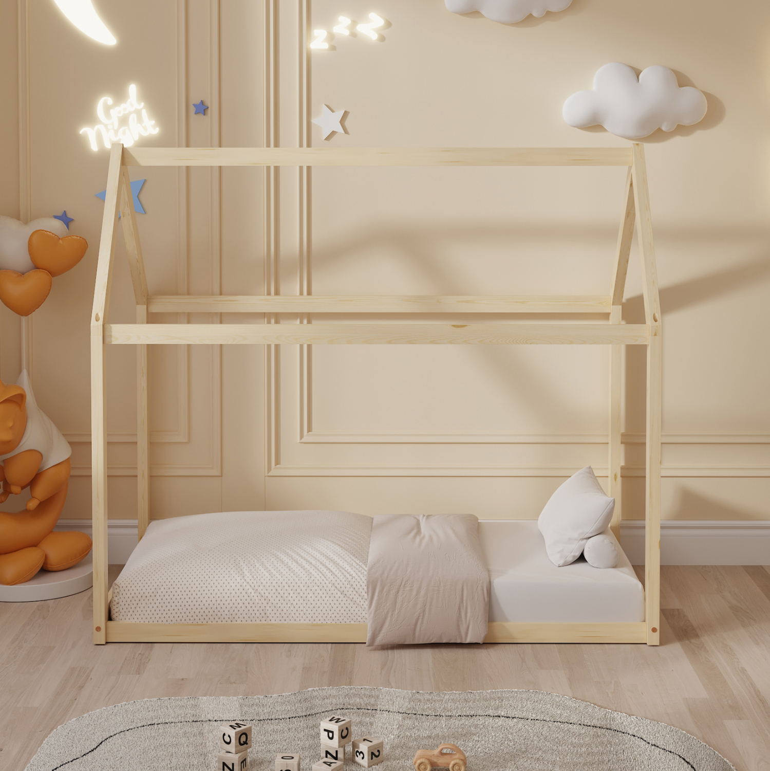 ΚΡΕΒΑΤΙ ΠΑΙΔΙΚΟ PEPE τ.MONTESSORI ΞΥΛΟ ΠΕΥΚΟ ΦΥΣΙΚΟ- 140x70εκ 4