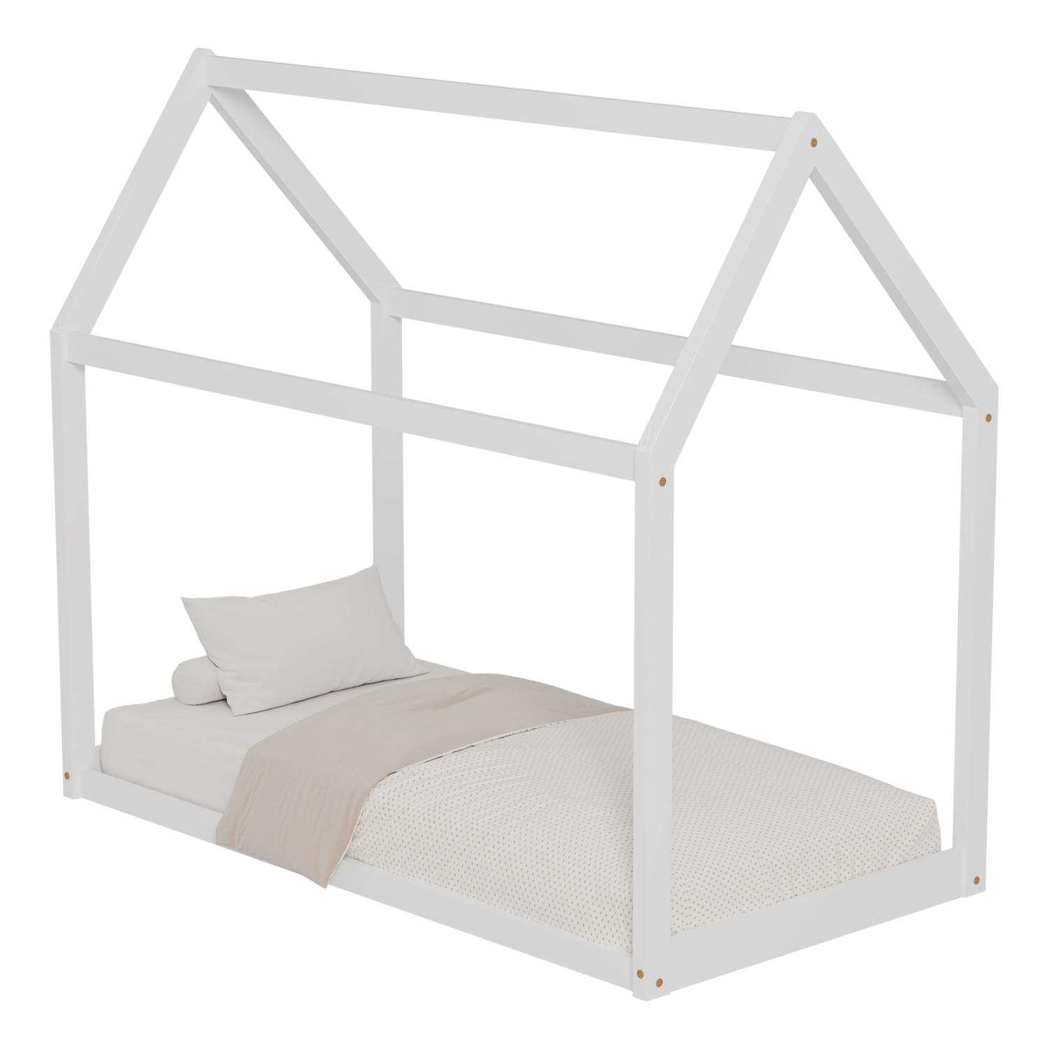 ΚΡΕΒΑΤΙ ΠΑΙΔΙΚΟ PEPE τ.MONTESSORI ΞΥΛΟ ΠΕΥΚΟ ΛΕΥΚΟ- 140x70εκ 1