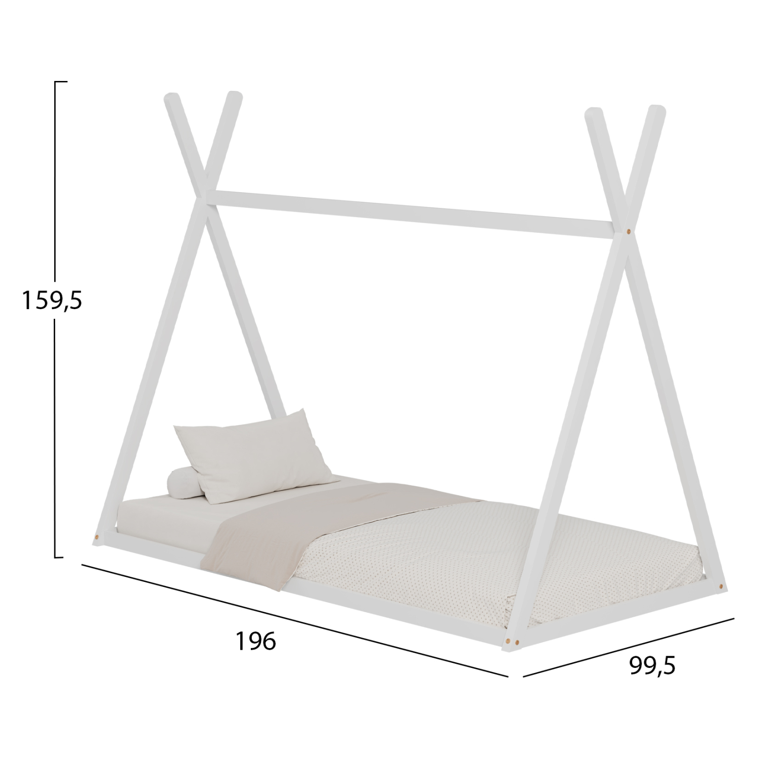 ΚΡΕΒΑΤΙ ΠΑΙΔΙΚΟ MUNK τ.MONTESSORI ΜΑΣΙΦ ΞΥΛΟ ΠΕΥΚΟΥ ΛΕΥΚΟ- 190x90εκ 3