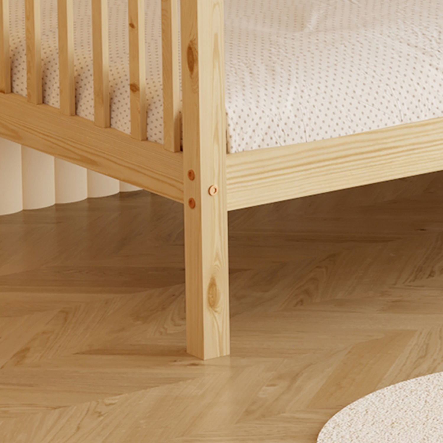 ΚΡΕΒΑΤΙ ΚΟΥΚΕΤΑ ΠΑΙΔΙΚΟ LANTAI ΞΥΛΟ ΠΕΥΚΟΥ ΣΕ ΦΥΣΙΚΟ-ΣΤΡΩΜΑΤΑ 190x90εκ 9