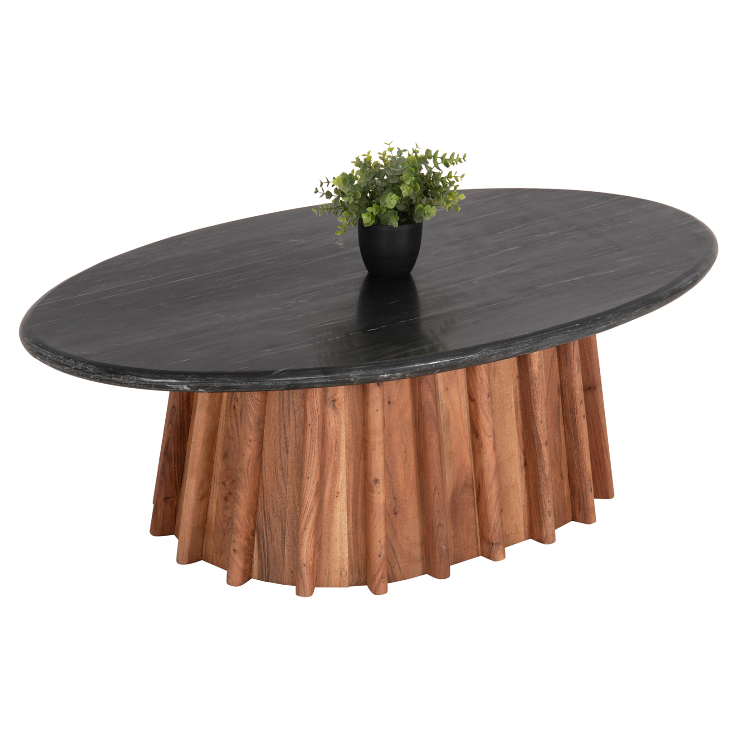 ΤΡΑΠΕΖΙ ΣΑΛΟΝΙΟΥ ΟΒΑΛ DRAXX ΜΑΣΙΦ ΑΚΑΚΙΑ-ΜΑΥΡΟ ΜΑΡΜΑΡΟ 120x70x38Υεκ. 1