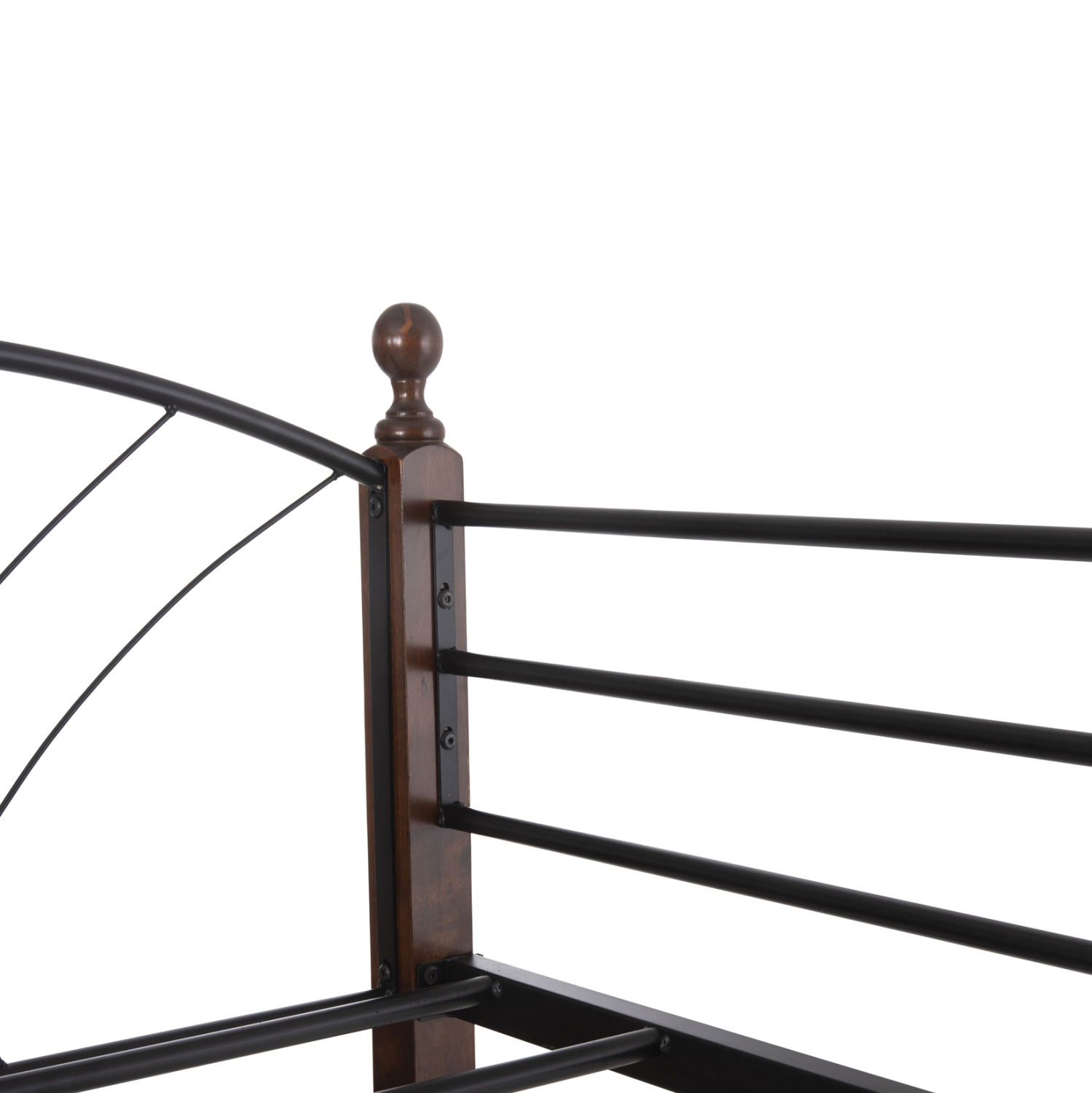 ΚΟΥΚΕΤΑ ΚΡΕΒΑΤΙ STOREY ΜΑΥΡΟ ΜΕΤΑΛΛΟ-ΚΑΡΥΔΙ RUBBERWOOD-ΓΙΑ ΣΤΡΩΜΑ 190x90εκ 10