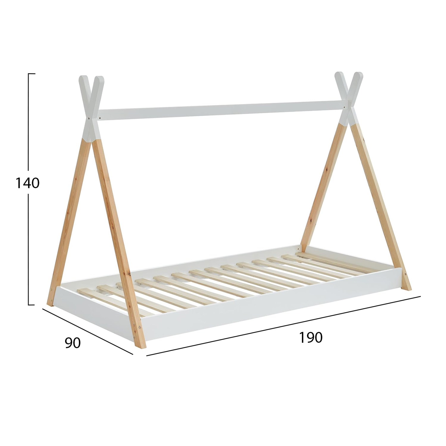 ΚΡΕΒΑΤΙ ΠΑΙΔΙΚΟ MUNK τ.MONTESSORI ΞΥΛΟ ΠΕΥΚΟΥ ΦΥΣΙΚΟ-ΛΕΥΚΟ- 190x90εκ 3