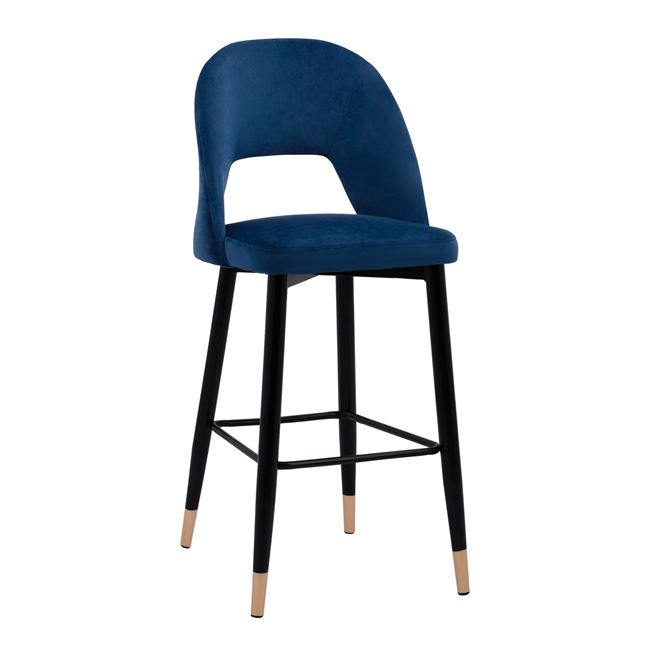 ΣΚΑΜΠΟ ΜΠΑΡ HARPER HM8526.08 ΒΕΛΟΥΔΟ ΜΠΛΕ ΜΕ ΜΕΤΑΛΛΙΚΟ ΣΚΕΛΕΤΟ 50x51x111Υ εκ. 1