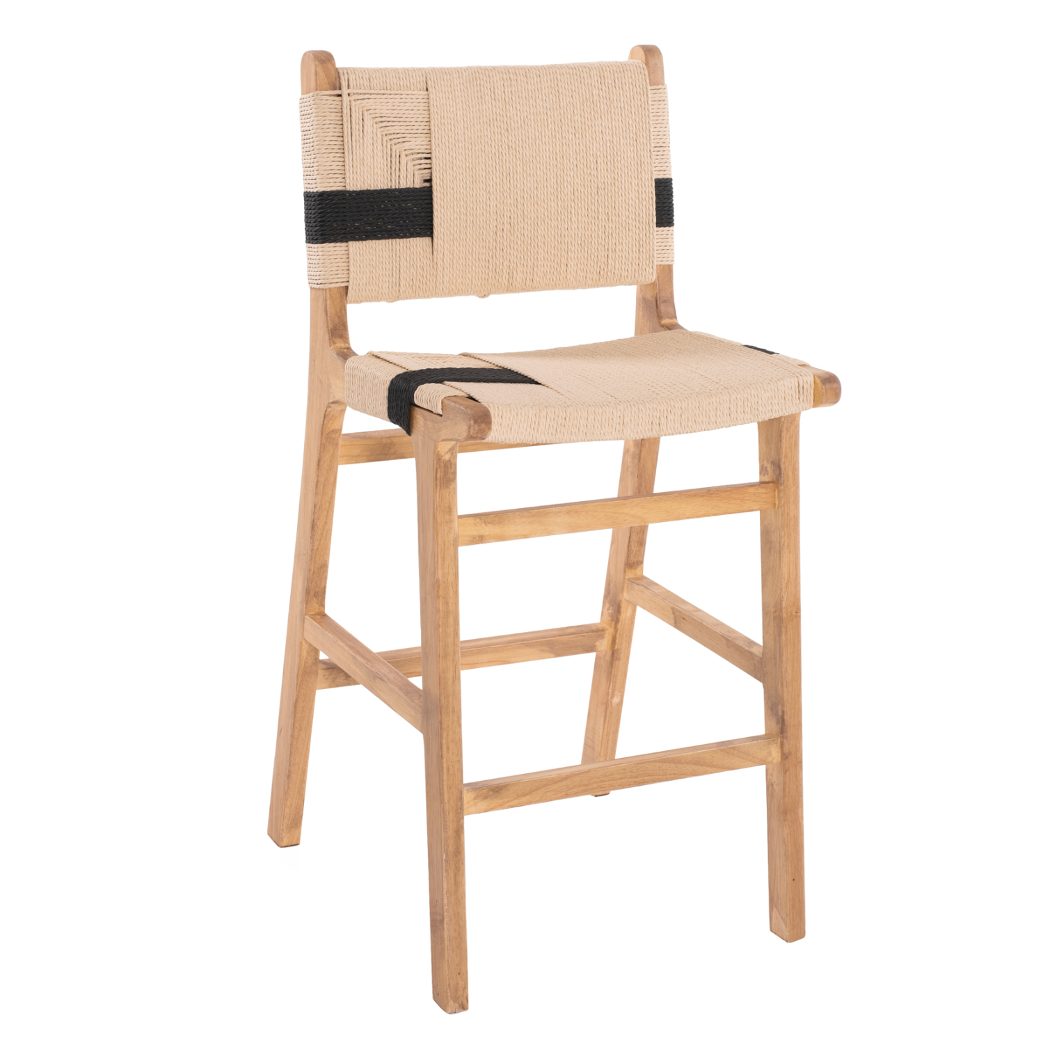 ΣΚΑΜΠΟ ΜΕΣΑΙΟΥ ΥΨΟΥΣ RUBBERWOOD & ΣΧΟΙΝΙ-ΦΥΣΙΚΟ RUSTIC 45x46x95Υεκ. 1
