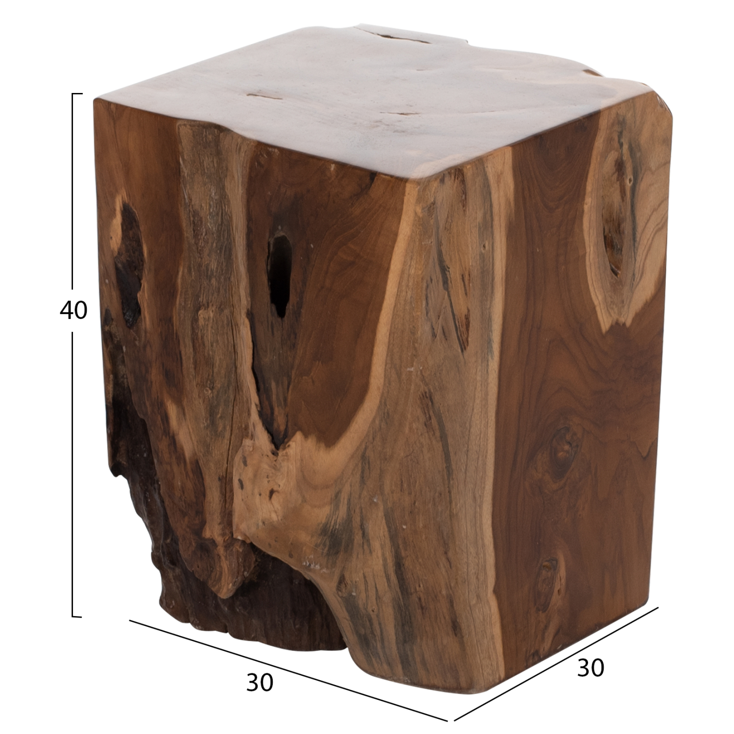 ΣΚΑΜΠΟ ΜΑΣΙΦ ΞΥΛΟ ΤEAK ΦΥΣΙΚΟ 30X30X40YΕΚ. 2