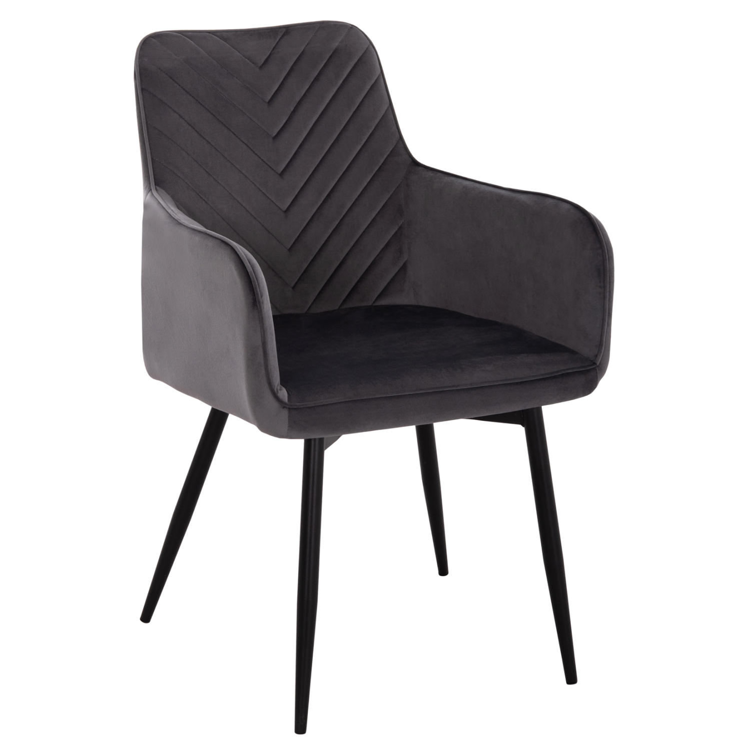 ΠΟΛΥΘΡΟΝΑ LATRELL ΓΚΡΙ ΒΕΛΟΥΔΟ & ΜΑΥΡΑ ΜΕΤΑΛΛΙΚΑ ΠΟΔΙΑ 54x57x84Yεκ. 1