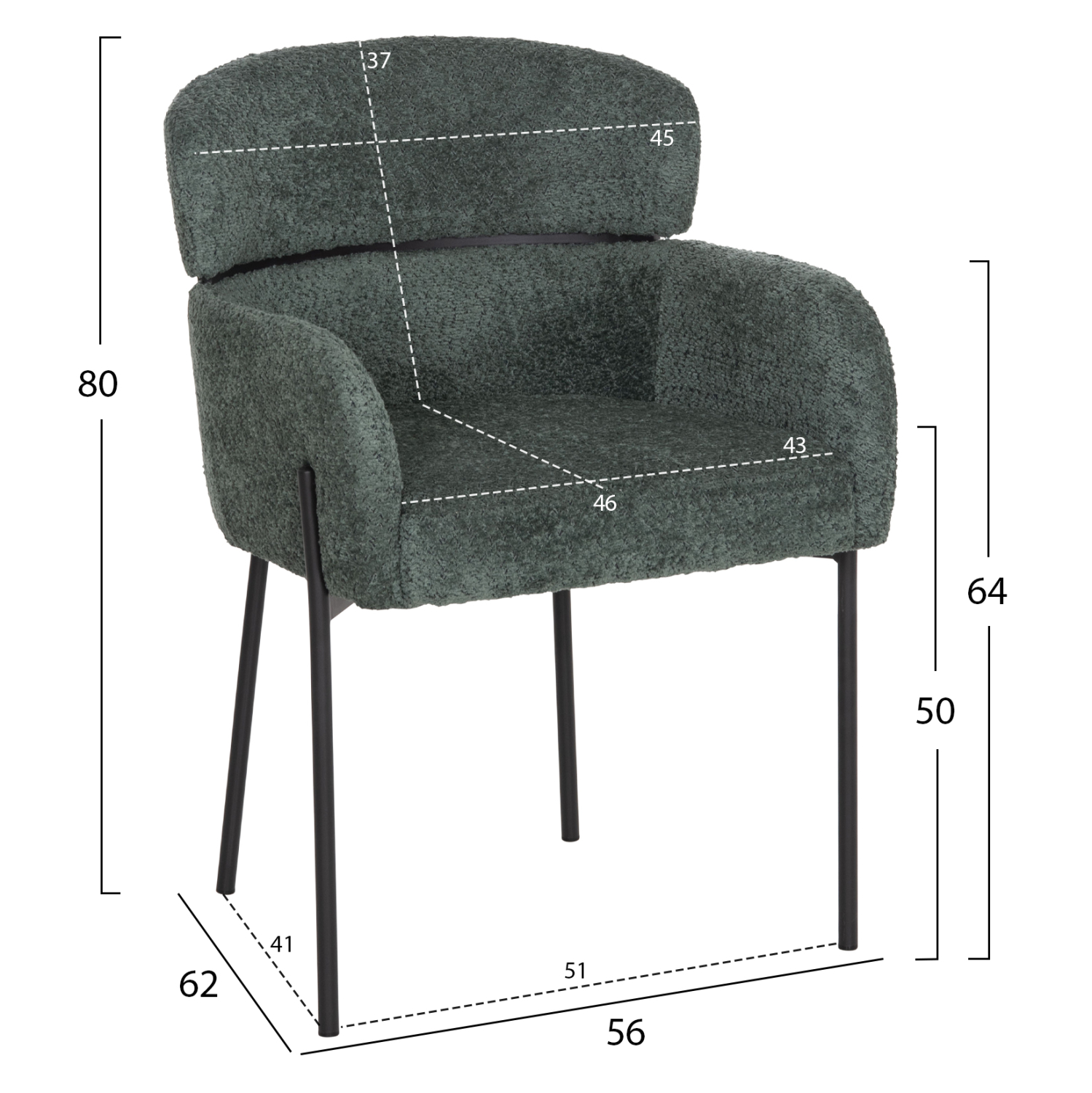 ΠΟΛΥΘΡΟΝΑ WOLF ΠΕΤΡΟΛ ΥΦΑΣΜΑ ΜΠΟΥΚΛΕ ΜΕ ΜΕΤΑΛΛΙΚΑ ΠΟΔΙΑ 58x58x80Yεκ. 2