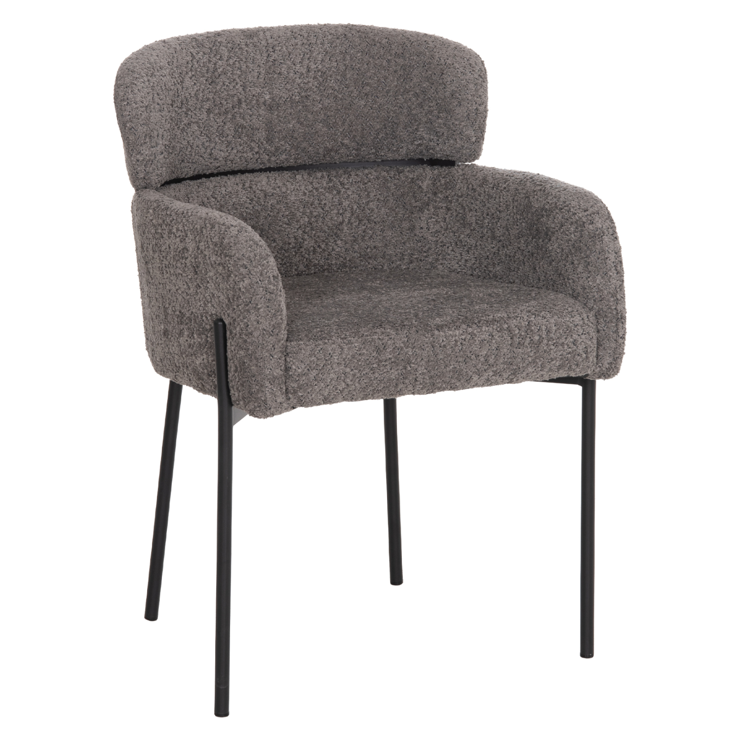 ΠΟΛΥΘΡΟΝΑ WOLF ΓΚΡΙ ΥΦΑΣΜΑ ΜΠΟΥΚΛΕ ΜΕ ΜΕΤΑΛΛΙΚΑ ΠΟΔΙΑ 58x58x80Yεκ. 1