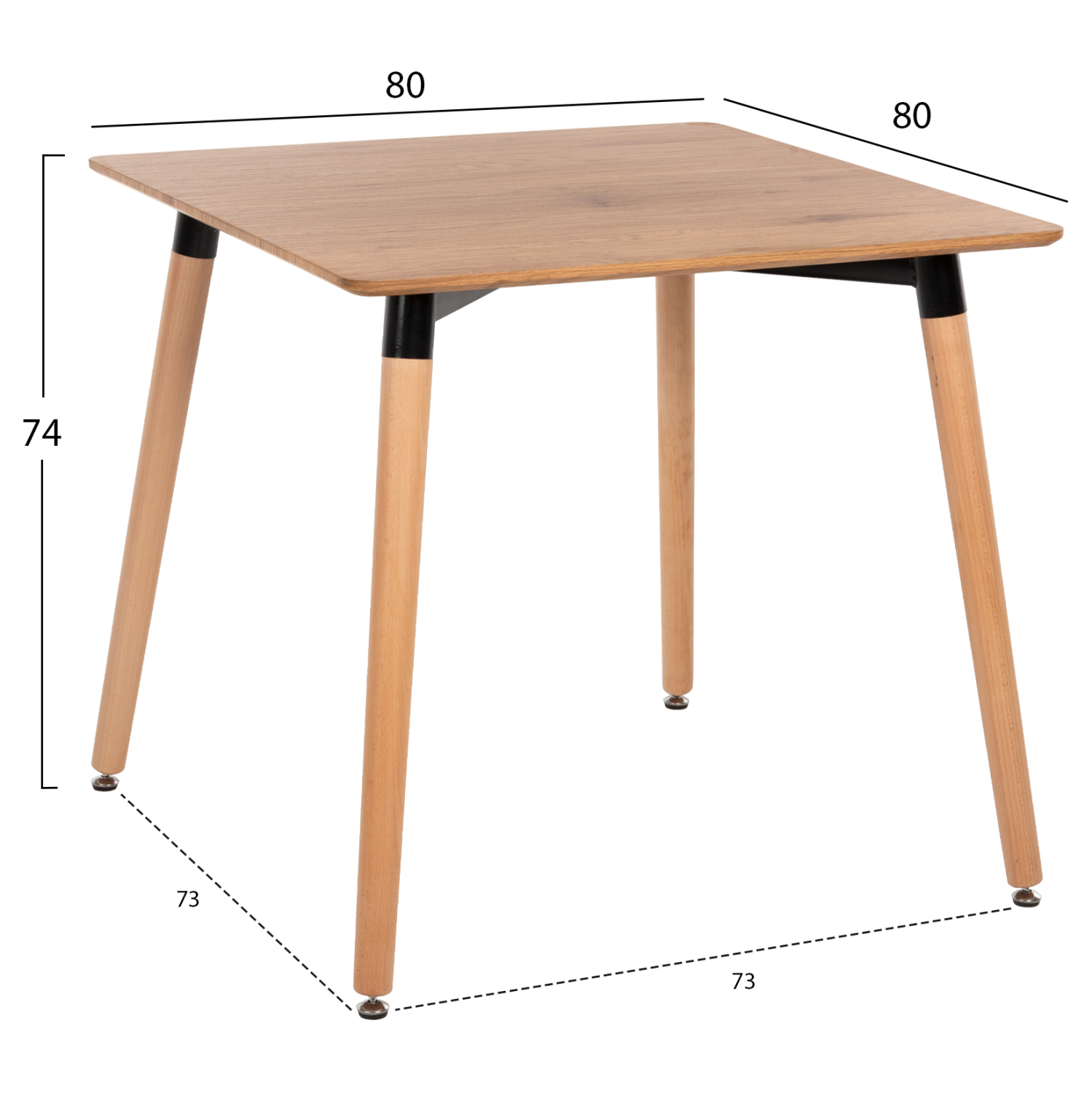 ΤΡΑΠΕΖΙ MINIMAL ΣΕ ΦΥΣΙΚΟ ΧΡΩΜΑ MDF-ΠΟΔΙΑ ΟΞΙΑ ΦΥΣΙΚΟ ΧΡΩΜΑ 80Χ80Χ74Υεκ 2