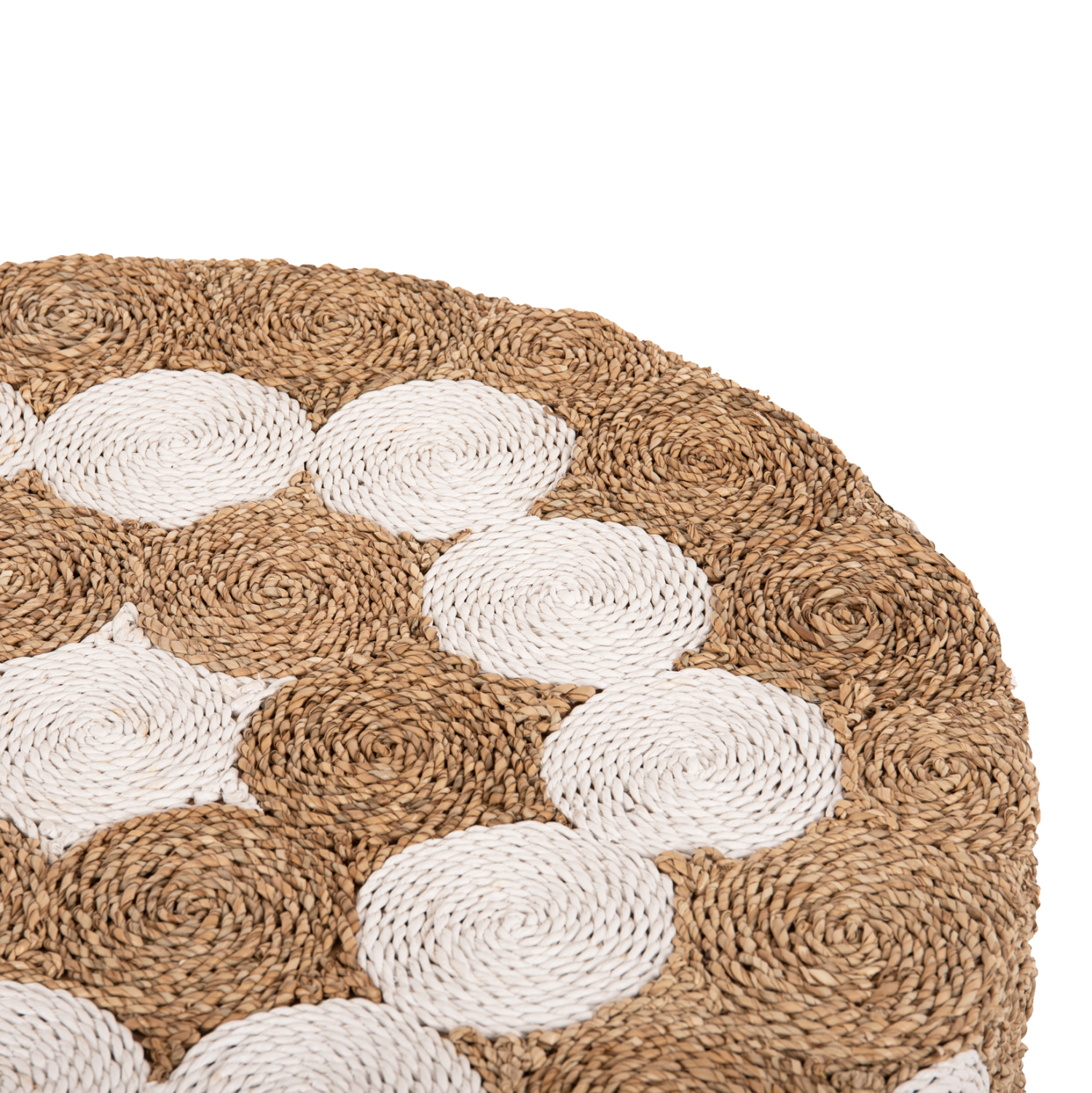 ΤΡΑΠΕΖΙ ΣΑΛΟΝΙΟΥ ΞΥΛΟ ΤΕΑΚ ΚΑΙ SEAGRASS ΣΕ ΦΥΣΙΚΟ & ΛΕΥΚΟ Φ81x45Υεκ. 5